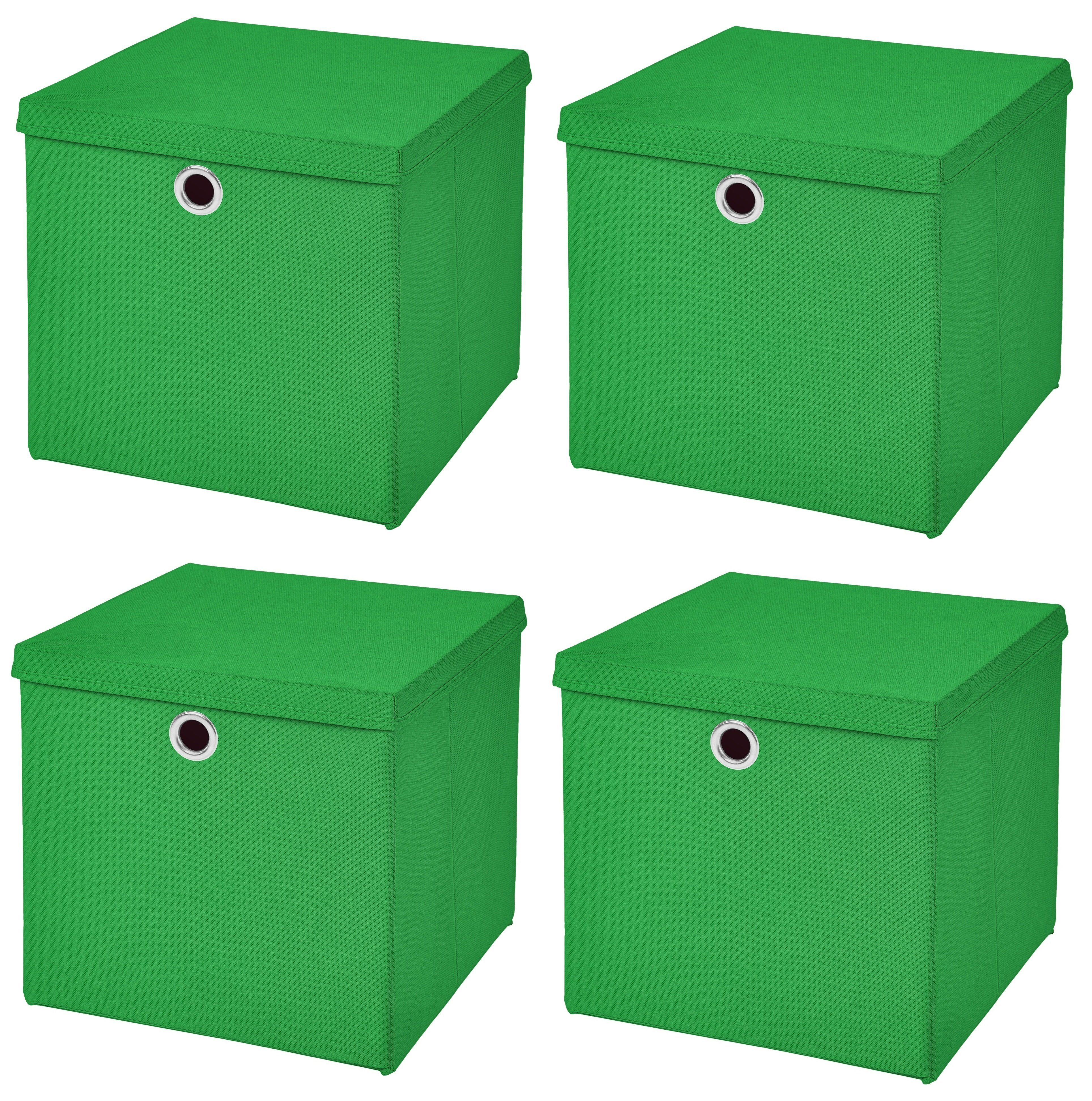 StickandShine 4er Set Rot Faltbox 28 x 28 x 28 cm Aufbewahrungsbox faltbar mit  Deckel : : Küche, Haushalt & Wohnen