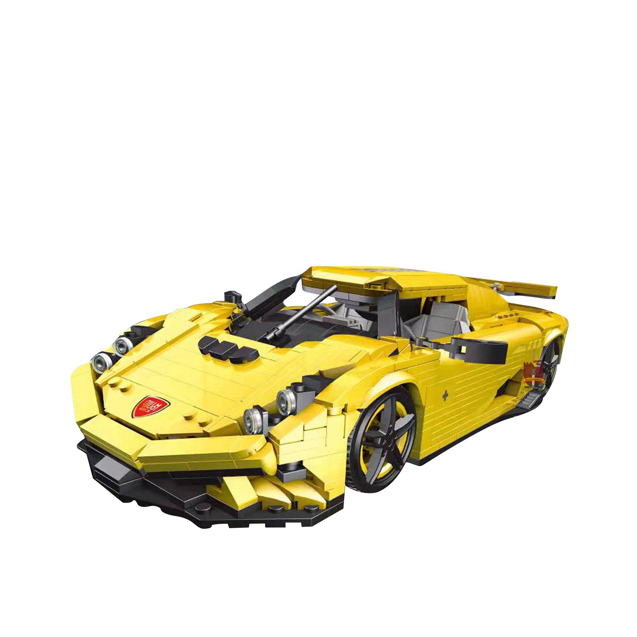 Mould King 10018 - gelber Italienischer Sportwagen (Mould King) Klemmbausteine Spielbausteine