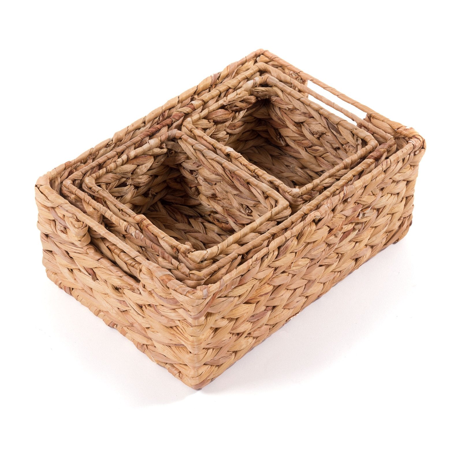Truhe NATUR KÖRBE SET "CESTO II", Wasserhyazinthe, Aufbewahrungskorb