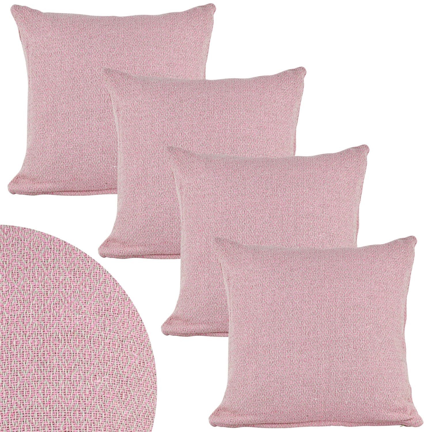 Marrakesch Orient & Mediterran Interior Zierkissen 4er Set Подушкиbezüge Calix Pink 40cm aus Baumwolle, Boho Handarbeit