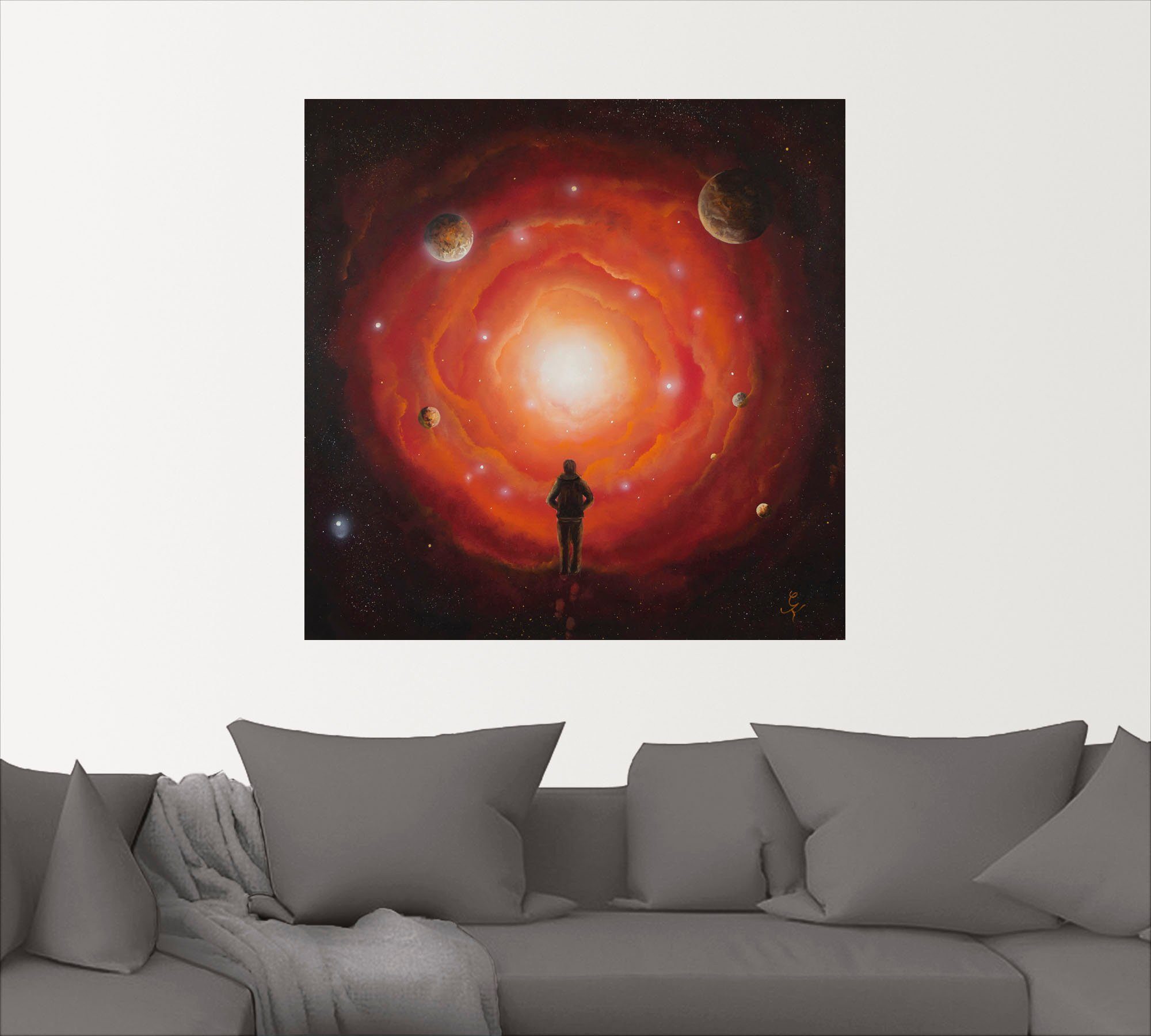 Artland Wandbild St), Wandaufkleber Planeten Ausblick, von in (1 Poster Leinwandbild, versch. Alubild, oder als Bilder Größen