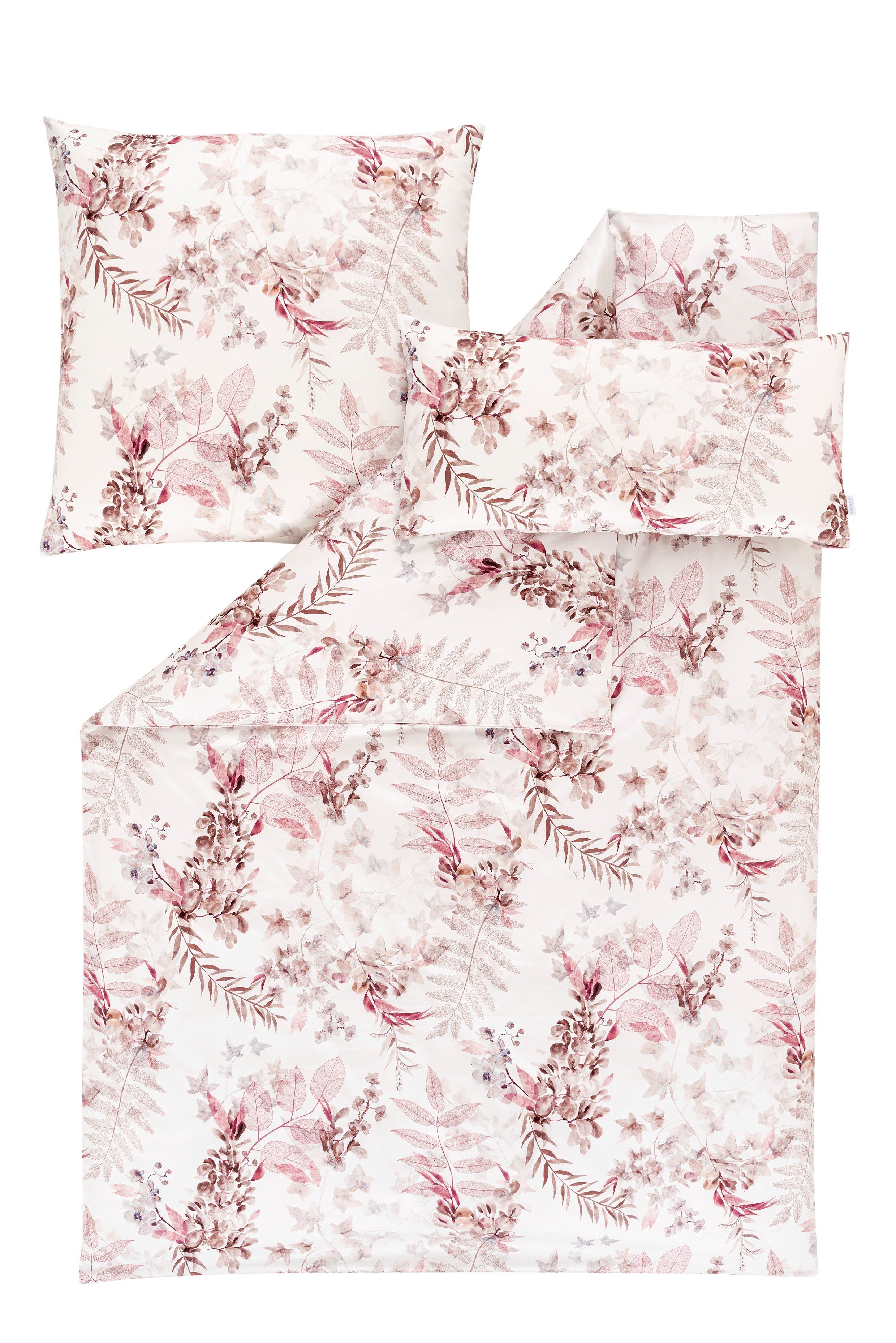 Estella Bettwäsche Estella Mako-Satin Bettwäsche 135x200 Evia rosenholz Blütenzweige, Mako-Satin, 2 teilig