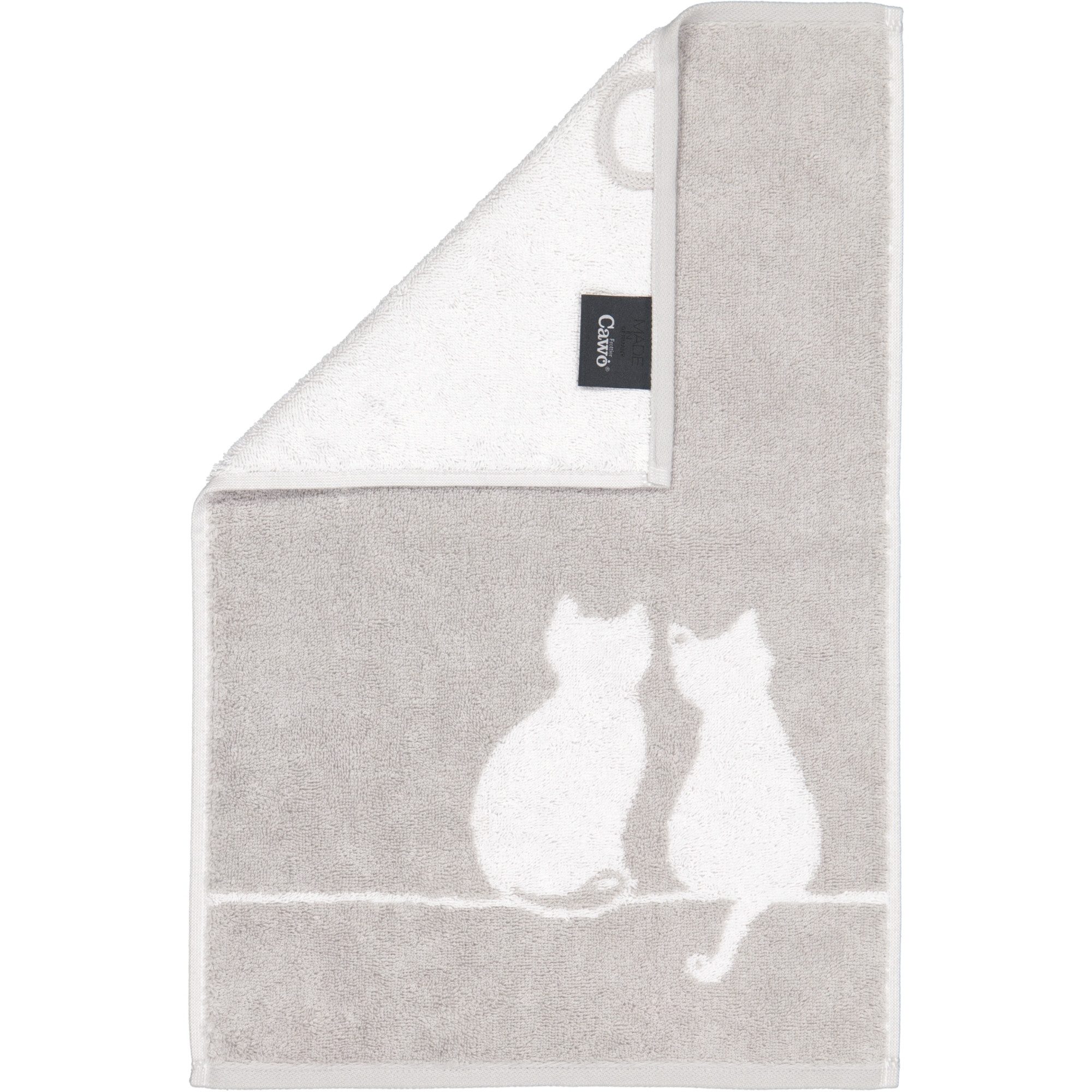 Cawö Handtücher CUTE CATS EDITION You & Me 6263 - Farbe: platin/weiß - 76 - günstig online kaufen
