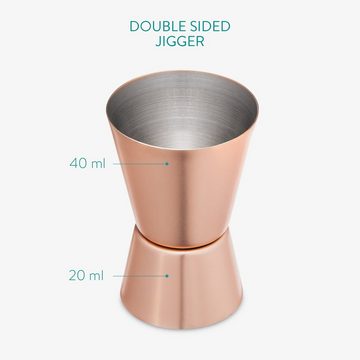 Navaris Becher Moscow Mule Set - 5-teilig mit Kupferbechern und Jigger, Edelstahl