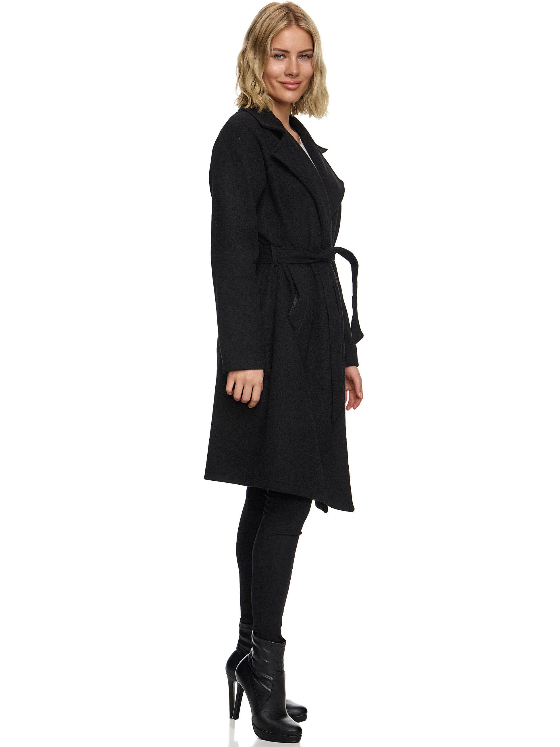 Worldclassca Trenchcoat Worldclassca Damen TRENCHCOAT mit Gürtel Reverskragen langer Mantel