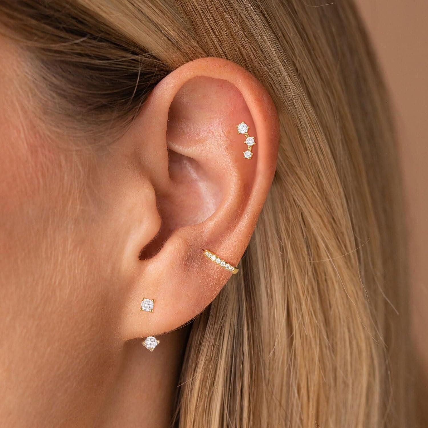 LuxusKollektion Schmuckset Ohrringe Set Damen 925 Silber 14K Vergoldet Creo günstig online kaufen