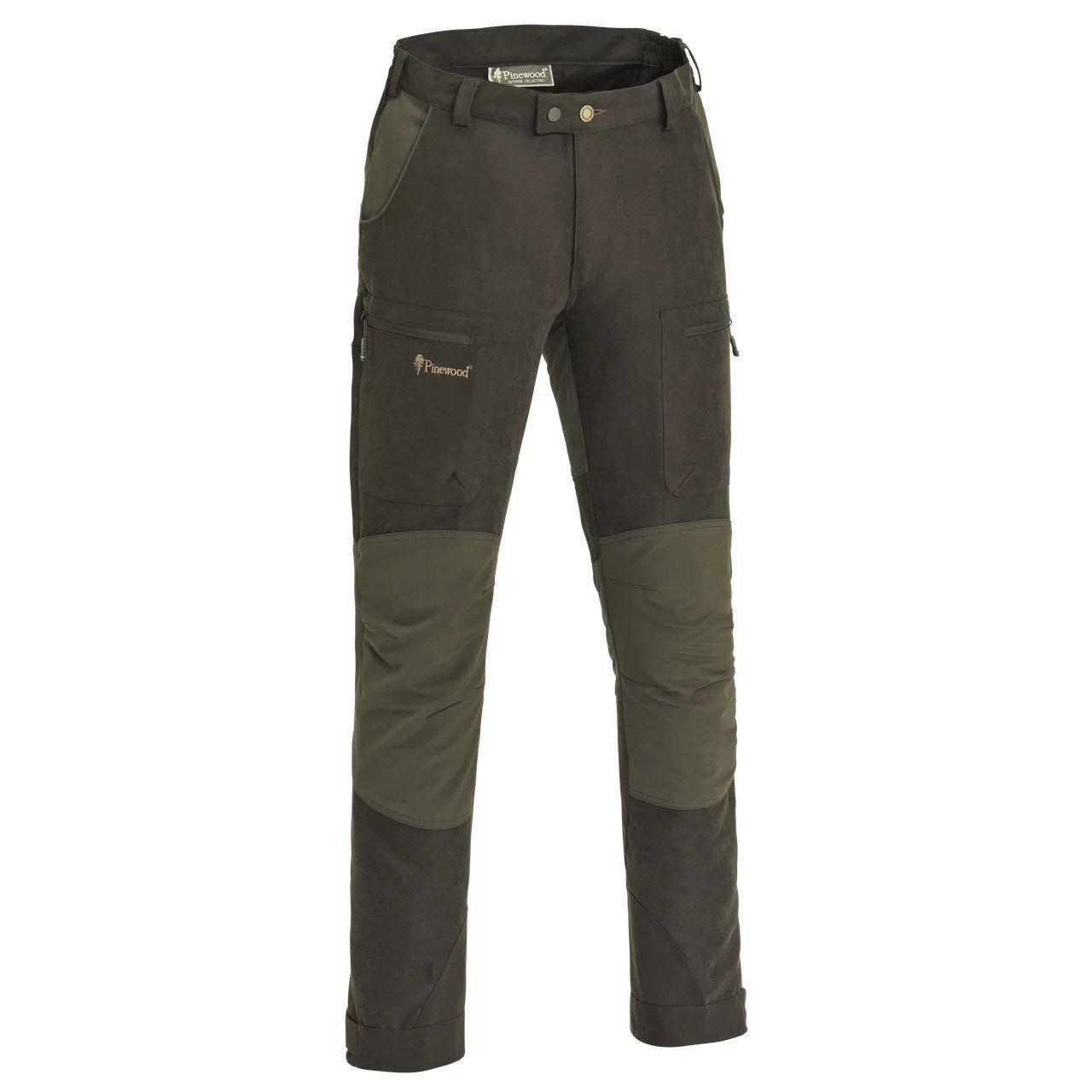 Pinewood Outdoorhose PINEWOOD Caribou Hunt Extreme Trousers Men Suede Brown/ Dark Olive