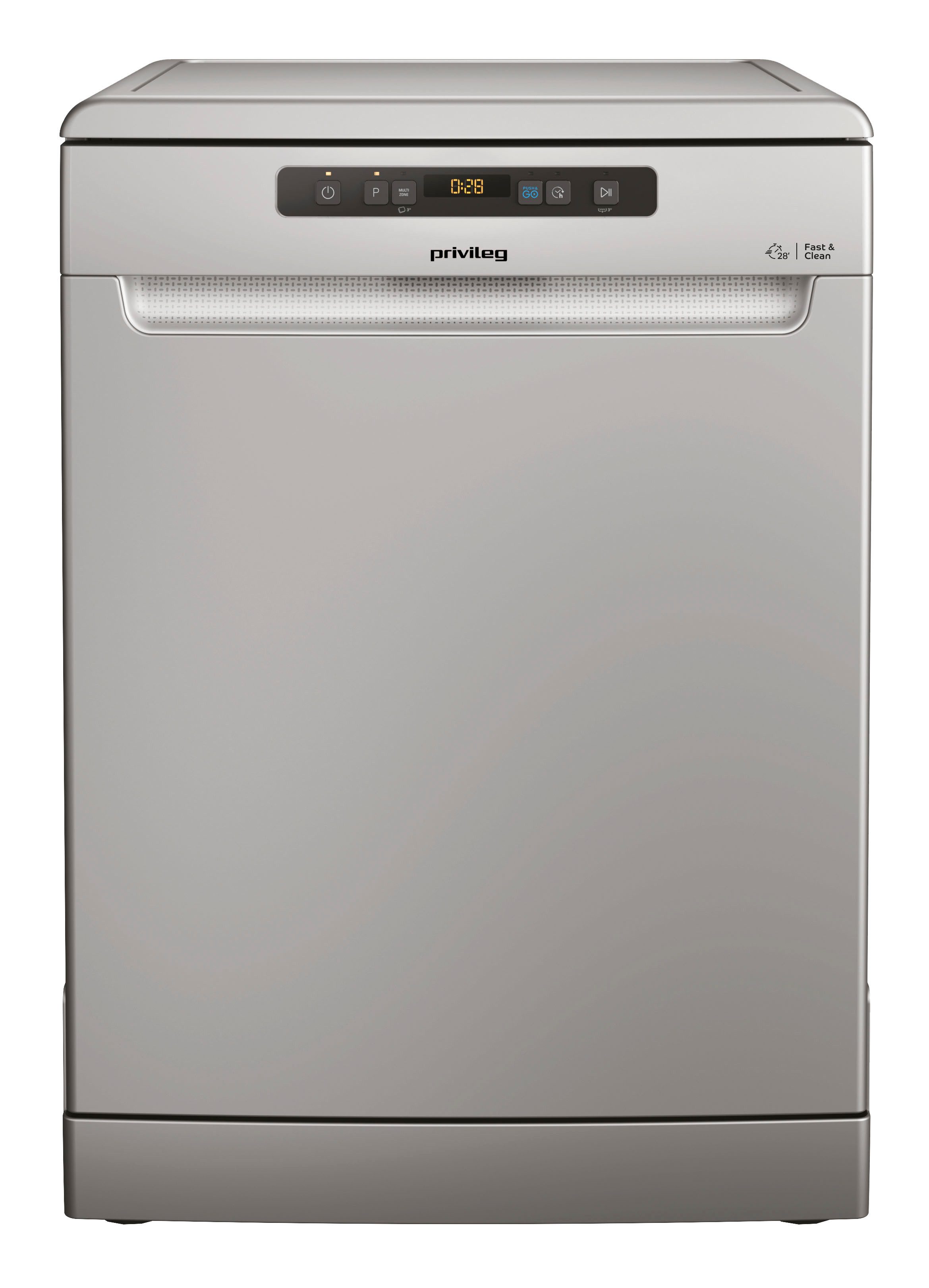 Privileg Standgeschirrspüler P0F ECO D551 S, 14 Maßgedecke, Fast&Clean 28’ – das effektive Reinigungsprogramm unter 28 Minuten