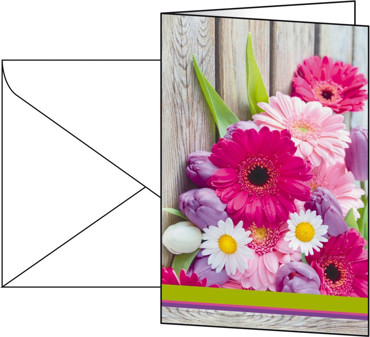 Sigel Designpapier Faltkarte Colorful 115x170mm 220g/qm VE=10 Stück incl. Umschläge