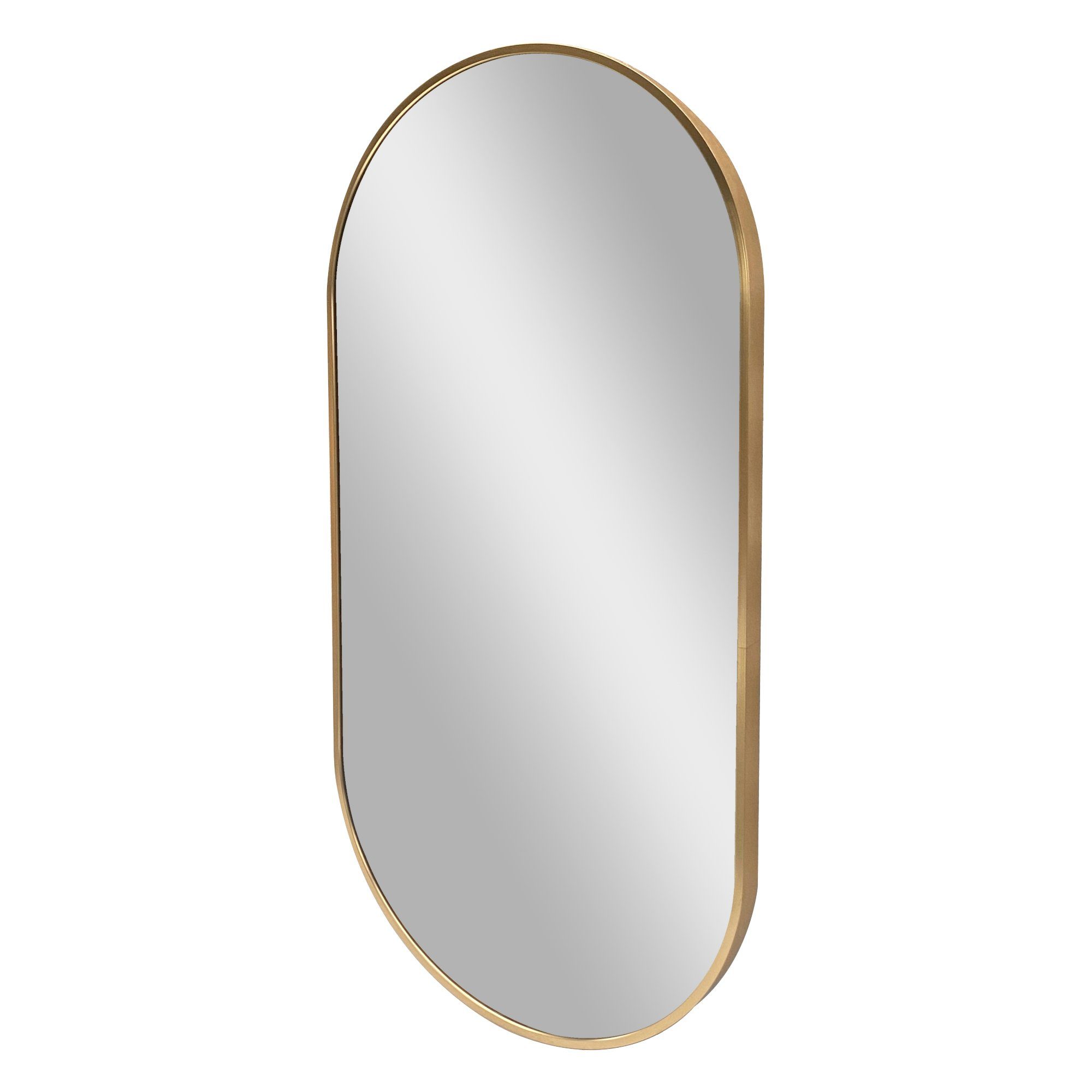 Badspiegel en.casa Ellipsen-Form Gold Corato 40x80cm Wandspiegel,