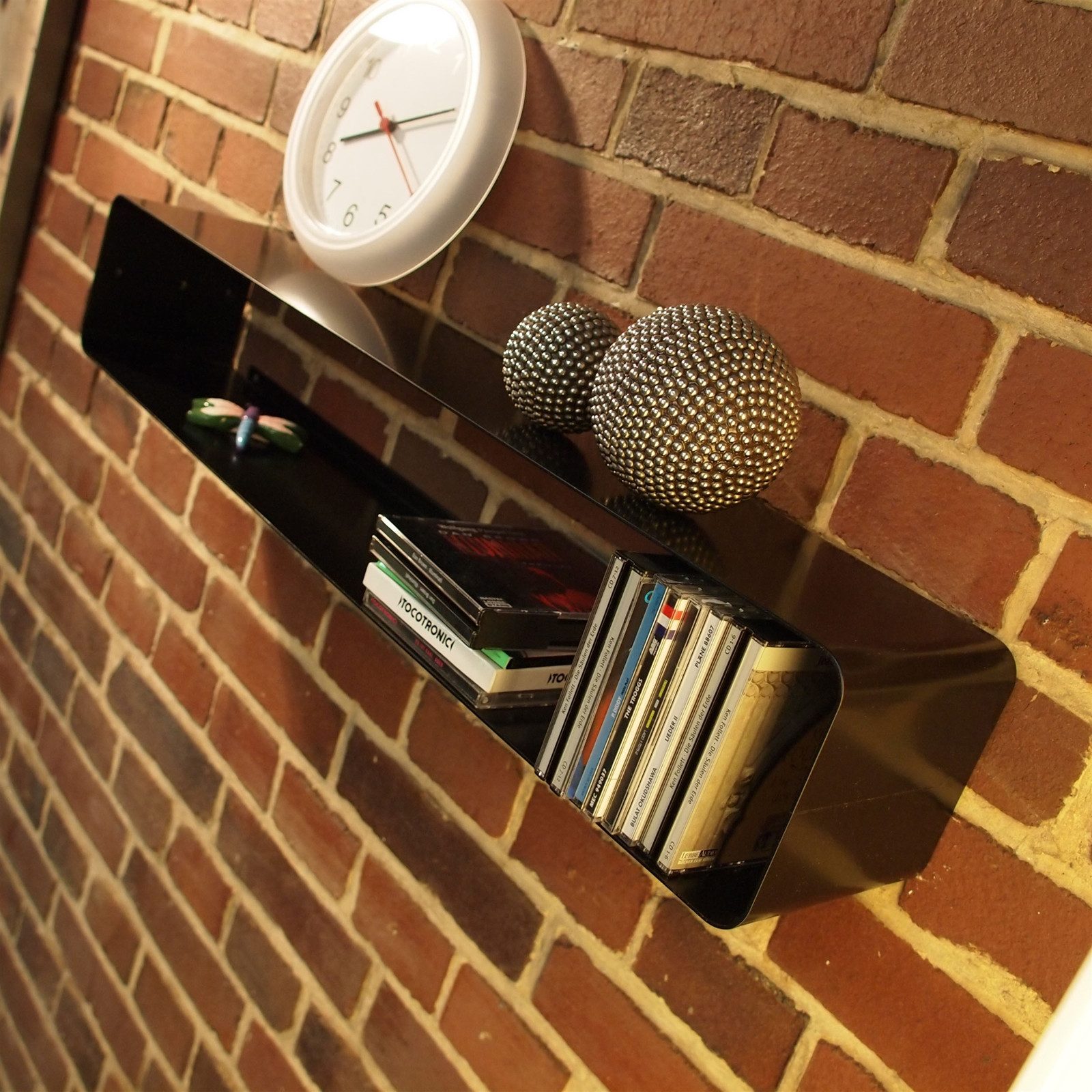 DESIGN DELIGHTS CD-Regal RETRO DESIGN CD REGAL "CUBE", 120cm, Metall, Wandregal für 100CDs, s