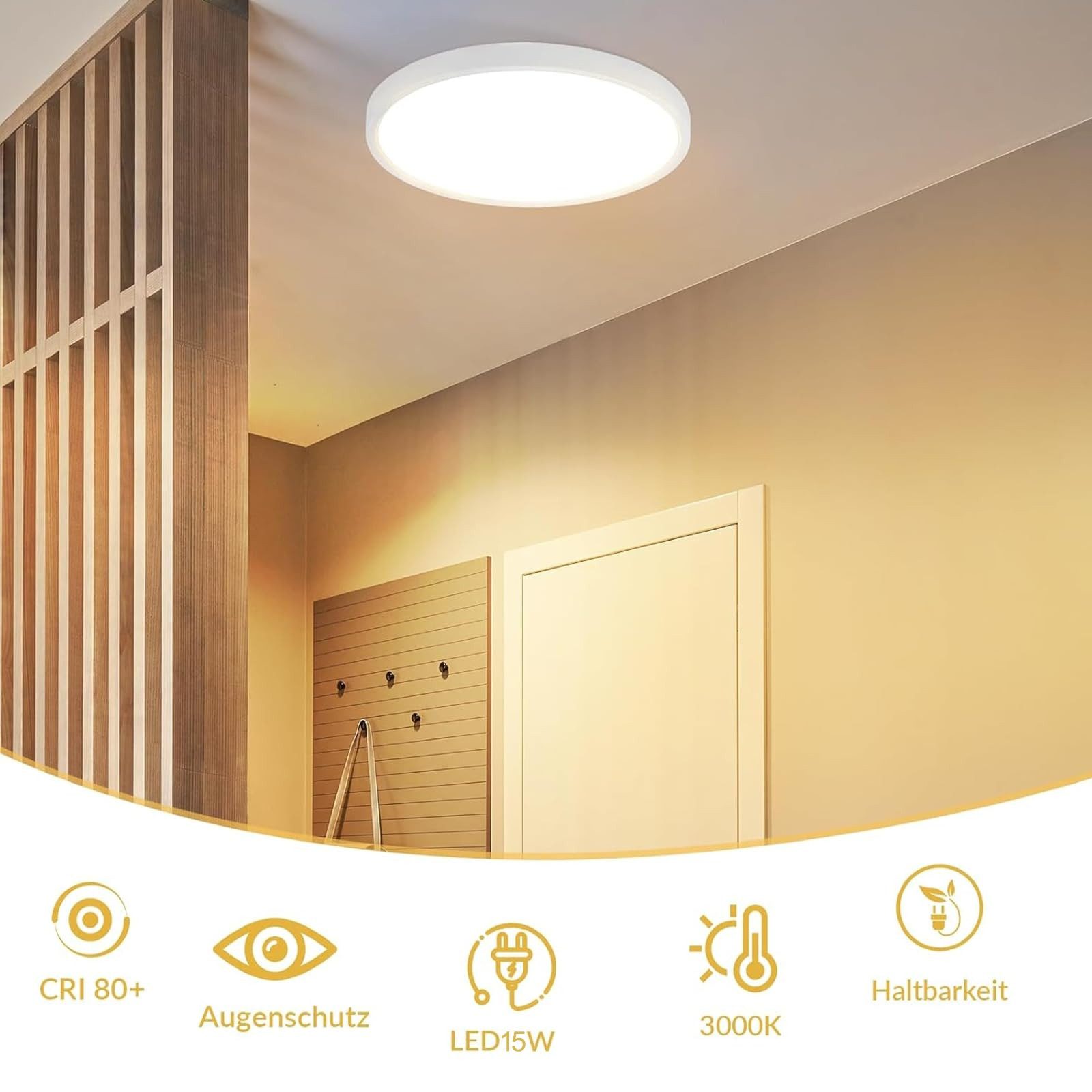 Nettlife LED Panel Deckenleuchte Schwarz/Weiß Flach günstig online kaufen