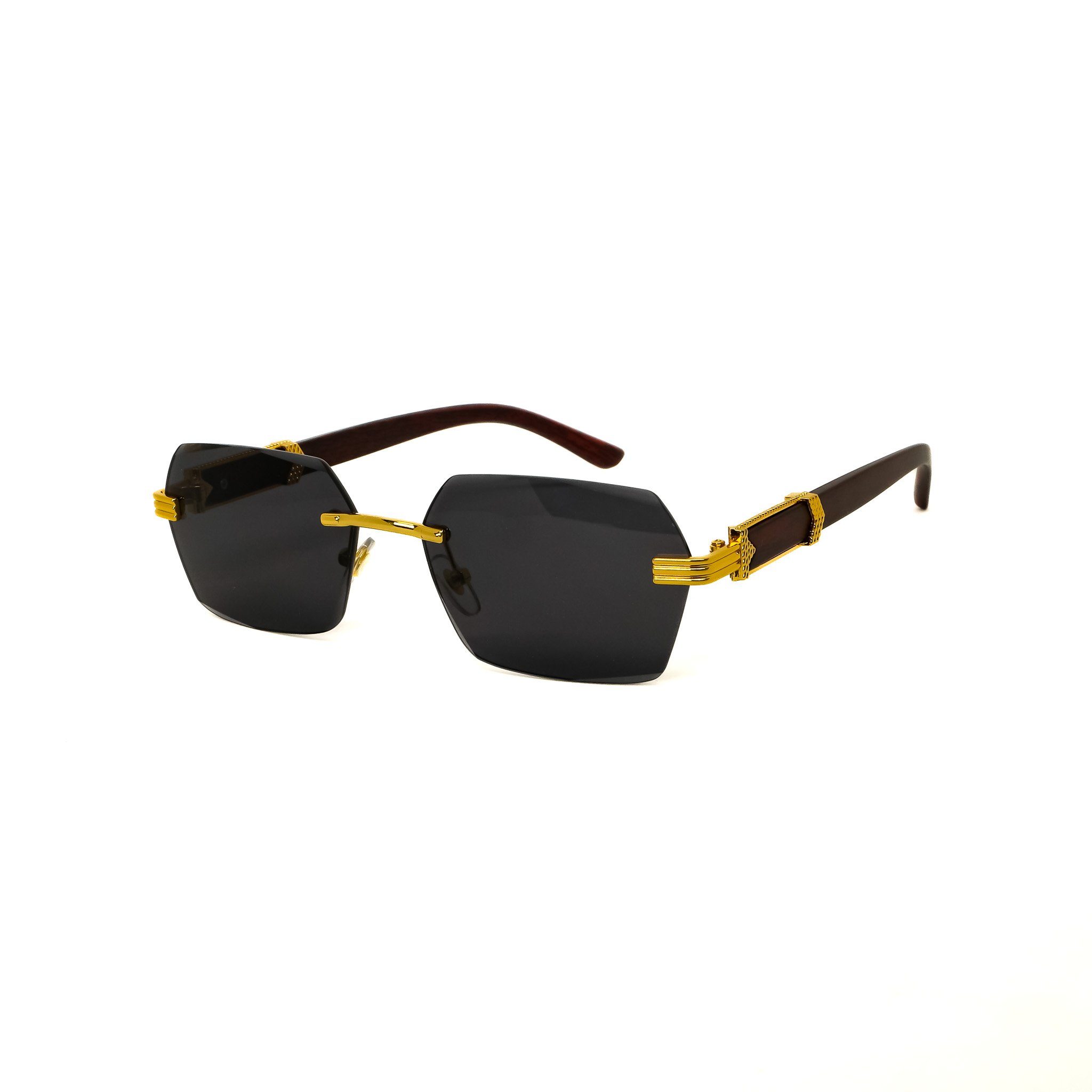 Sonnenbrille Randlos Rechteckig Unisex 2 Farben Rahmenlos Damen Herren Brille
