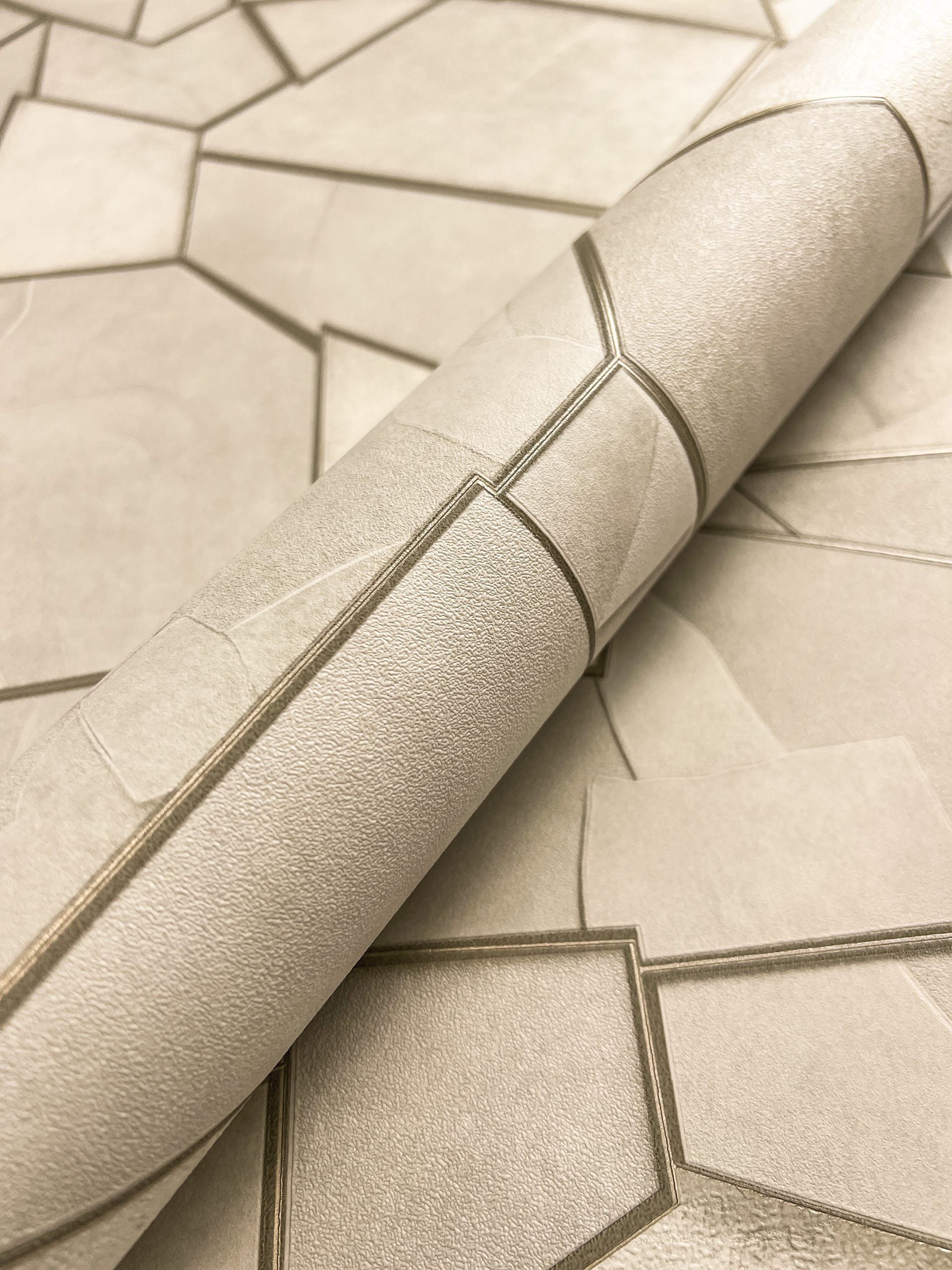 Newroom Vliestapete, Beige Tapete Modern Stein - Mustertapete Steintapete C günstig online kaufen