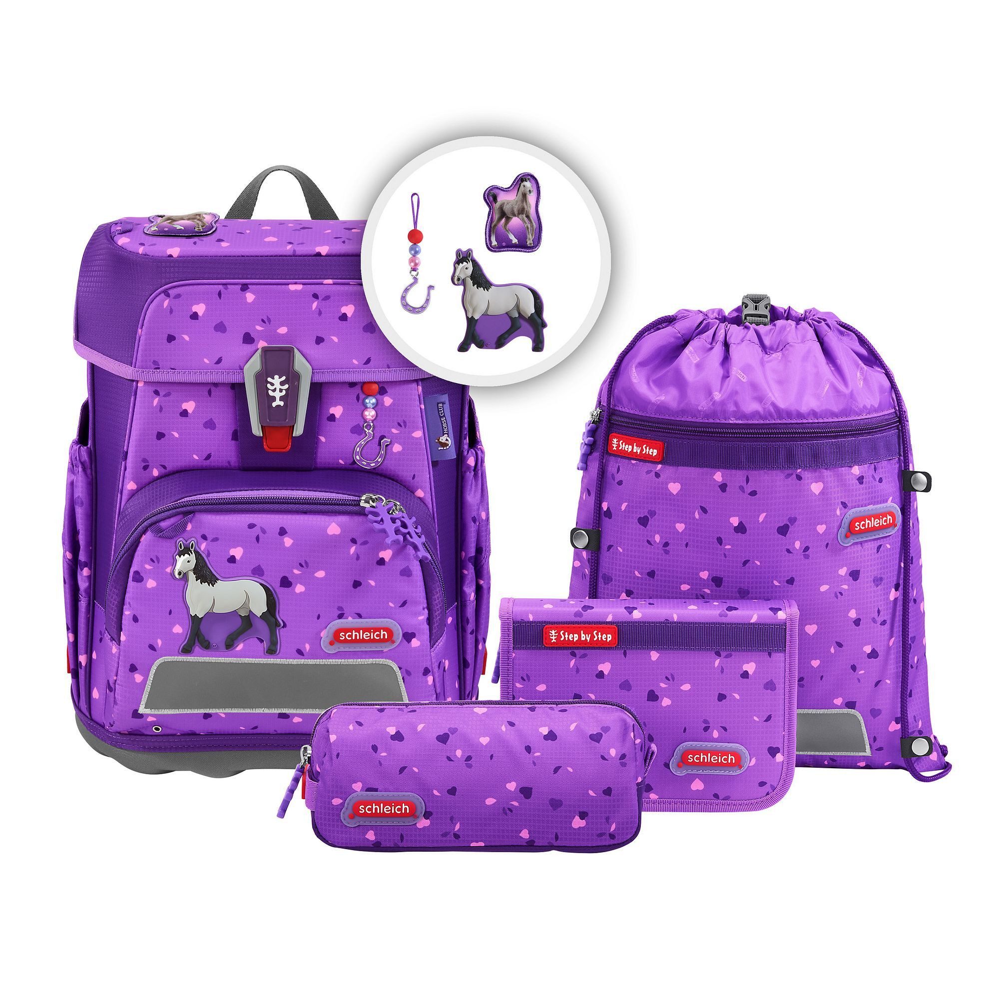 Step by Step Schulranzen Cloud Schleich (5-tlg), Polyester