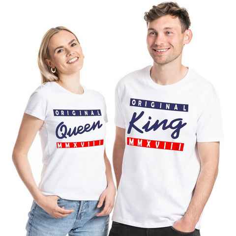 Couples Shop Print-Shirt King & Queen T-Shirt für Paare mit modischem Print, im Partner Look