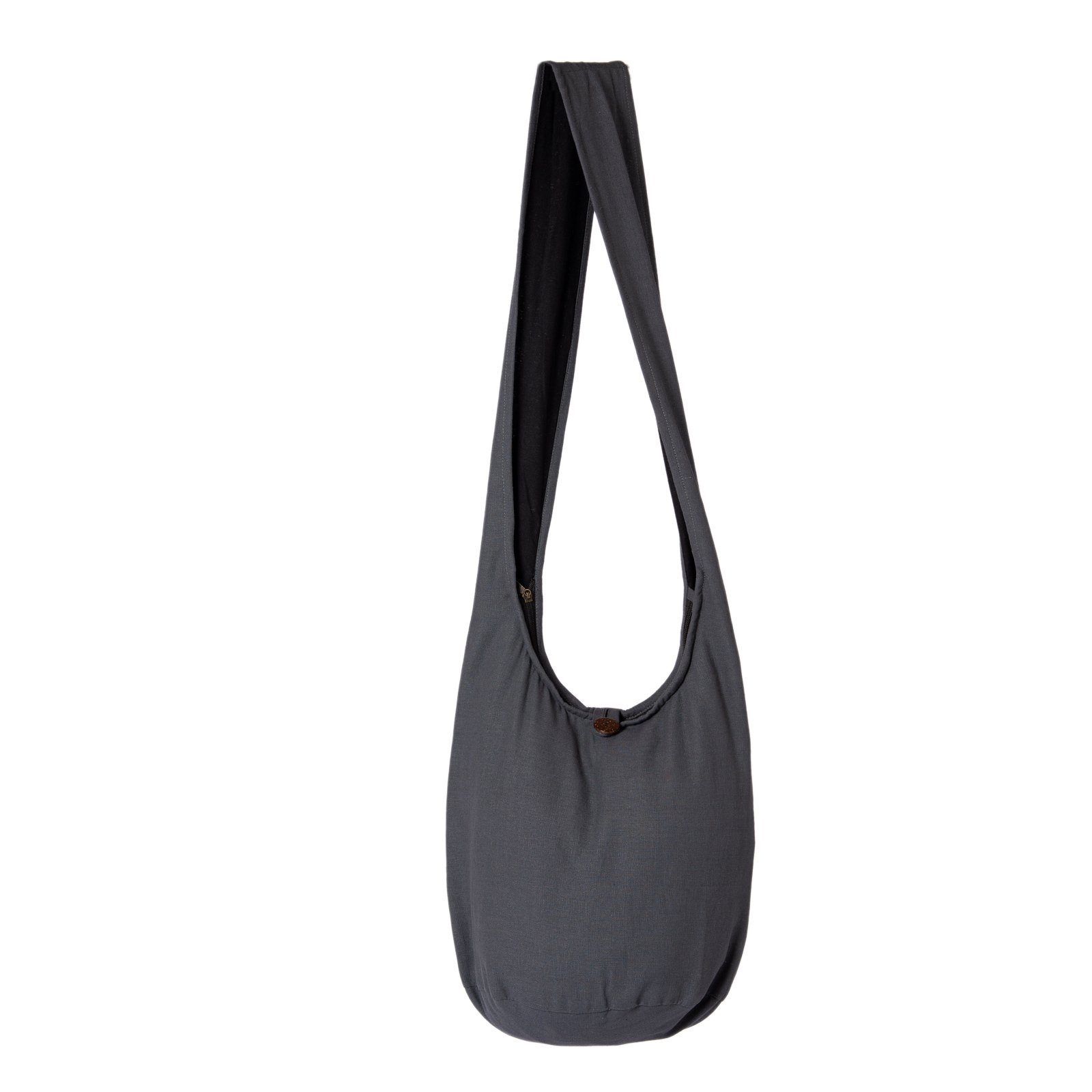 PANASIAM Beuteltasche Schulterbeutel als Schultertasche Strandtasche Handtasche in Umhängetasche 2 auch Größen, grau Baumwolle Wickeltasche aus einfarbig 100% oder