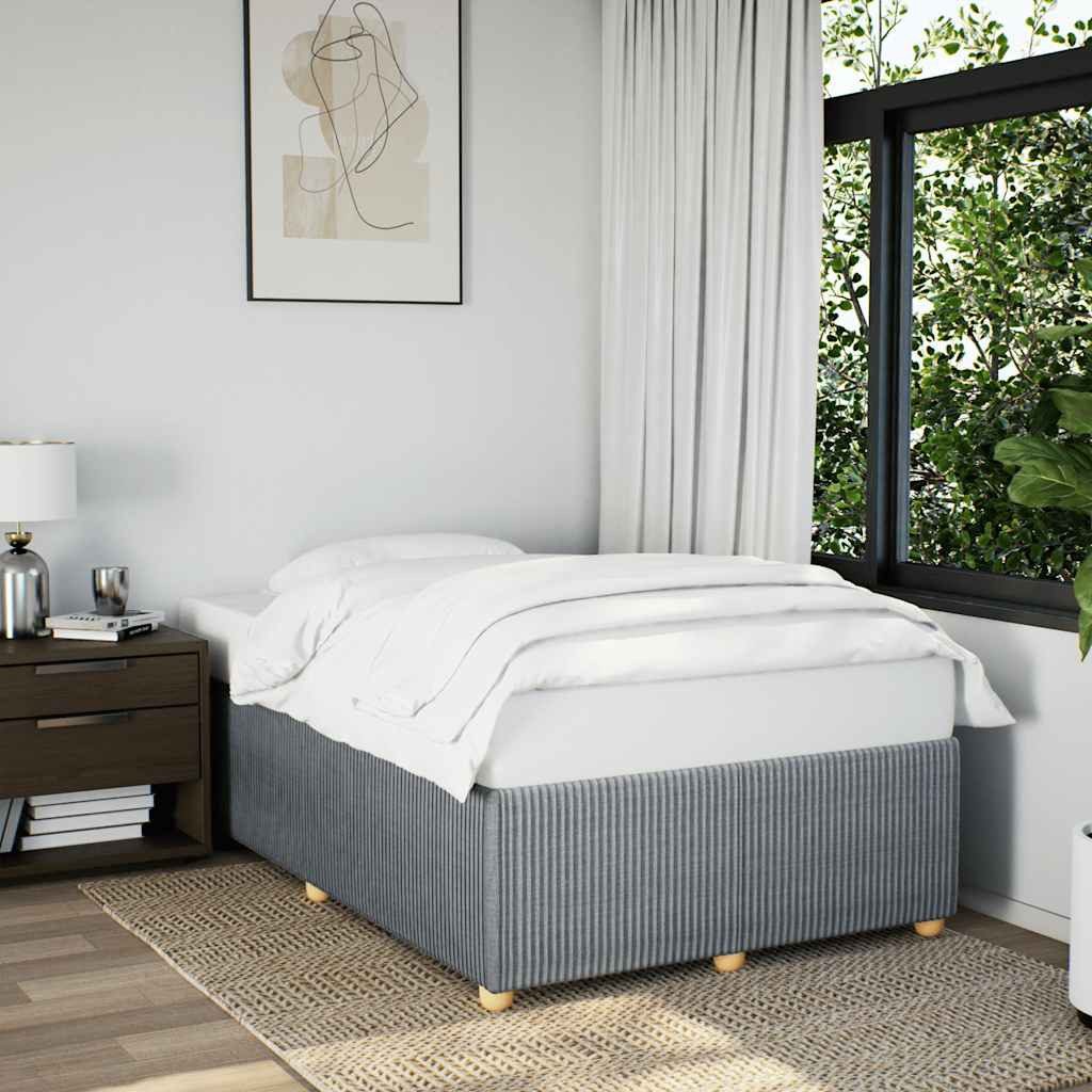 vidaXL Bett Bettgestell ohne Matratze Hellgrau 120x200 cm Stoff