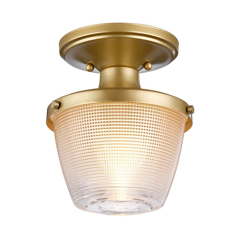 Elstead LIGHTING Deckenleuchte, Leuchtmittel nicht inklusive, Deckenleuchte Innenleuchte Stahl Glas Messing IP44 Badezimmerlampe D