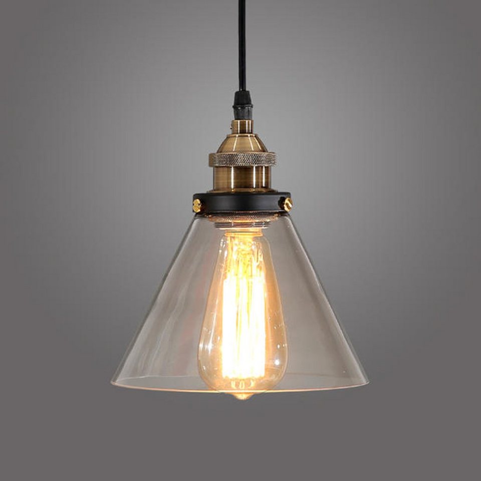 Natsen Hängeleuchte Retro Pendelleuchte, E27 Fassung, Vintage Industrie- Lampe Glas Lampenschirm