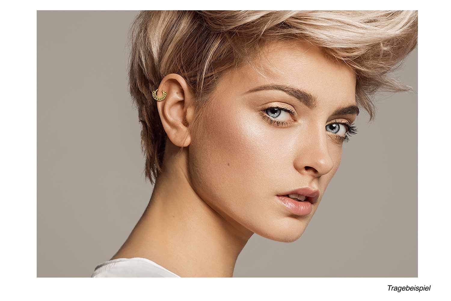 PIERCINGLINE Nasenpiercing Chirurgenstahl Segmentring Clicker GEDREHT + PANZERKETTE Ohrpiercing (Clicker, 1-tlg), Ohrpiercing für Conch, Helix, Tragus, Daith, Lobe