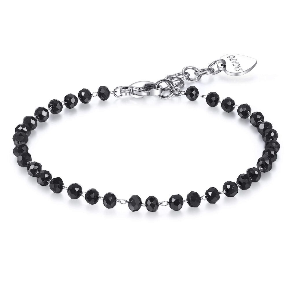 s'agapo Armband Armband mit schwarzen Perlen Happy SHAC49