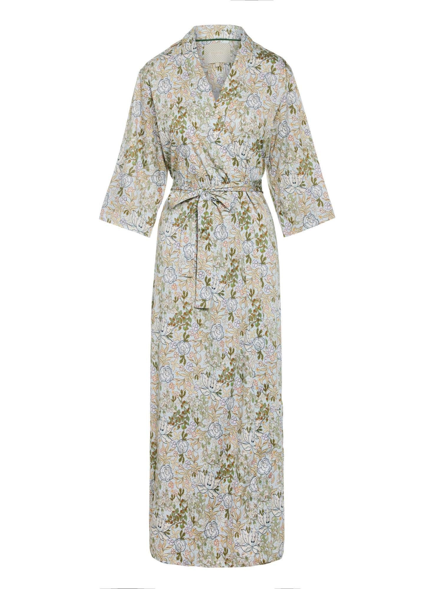 Modal, Gürtel, Hazy Blumenprint Blue wunderschönem Kimono Jula Langform, Ophelia, Essenza mit Kimono-Kragen,