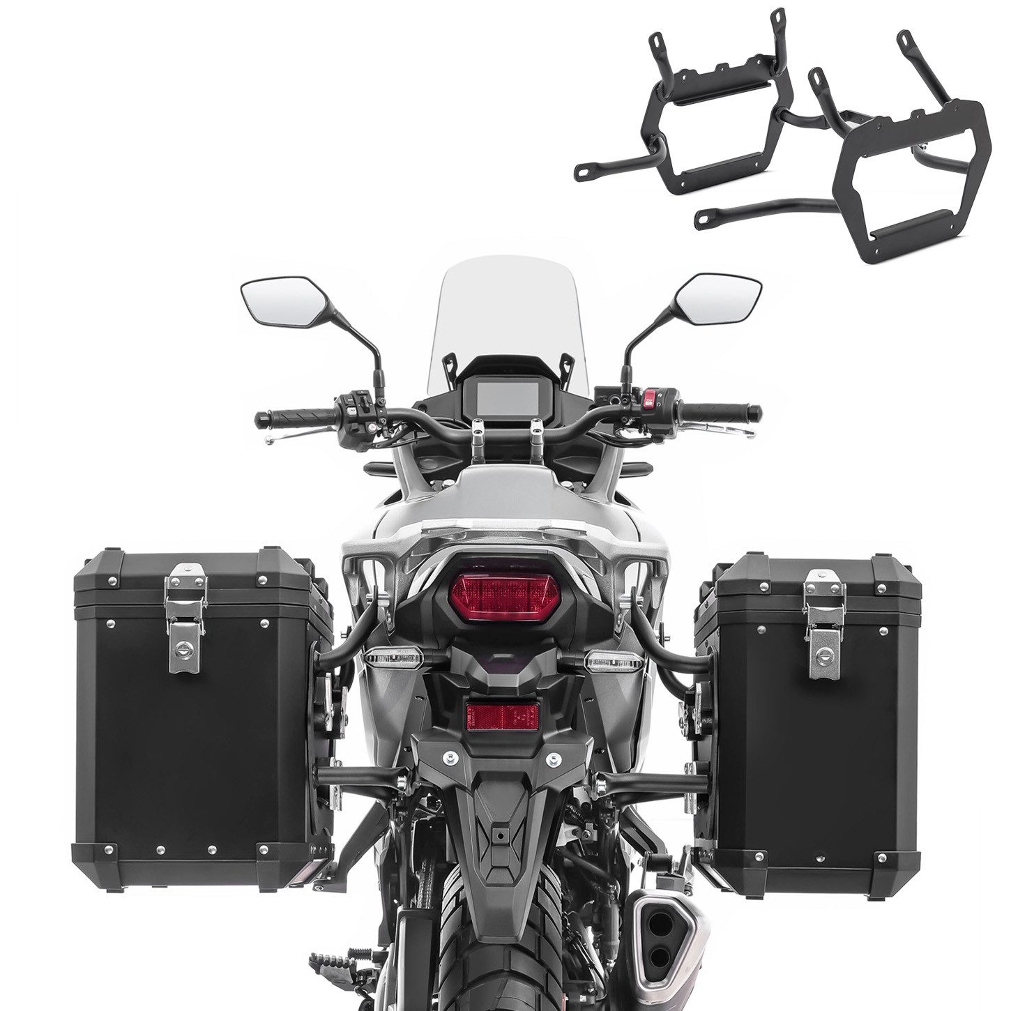 Bagtecs Чемоданы Set Alukoffer 38-48L + Чемоданыträger passend für Triumph Tiger 900 GT