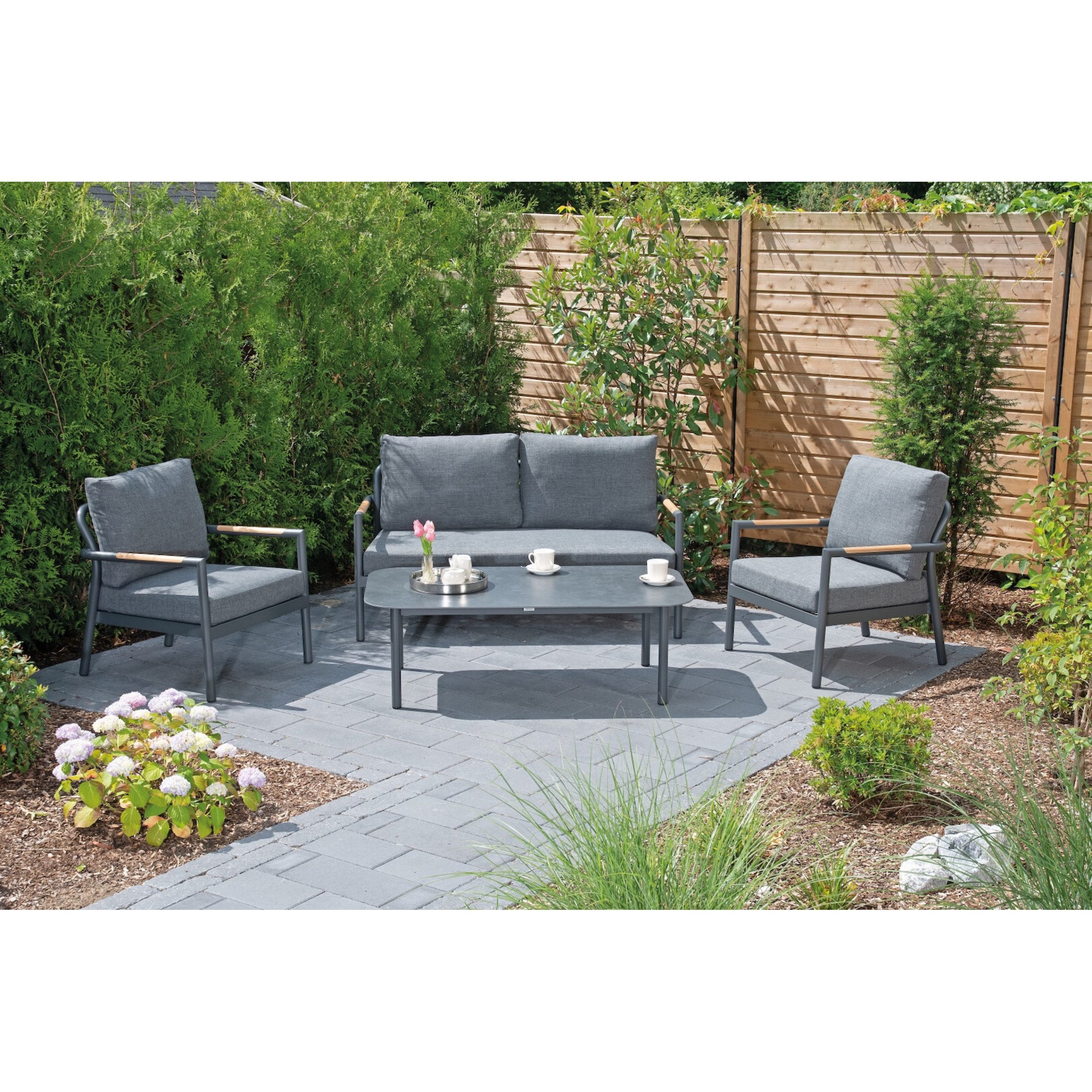 SonnenPartner Gartenlounge-Set Sonnenpartner DIAMOND Lounge-Set Sitzgruppe mit Tisch Garten Lounge