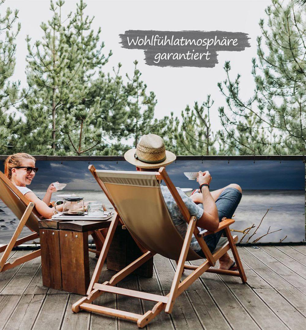 Thumbnail - MyMaxxi Sichtschutzelement Balkonbanner Meeresrauschen Balkon Sichtschutz Garten
