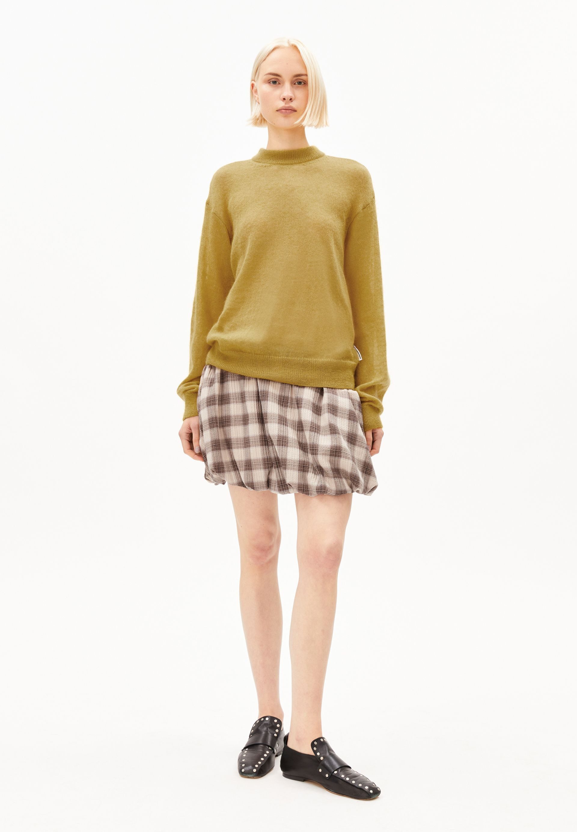 Armedangels Jerseyrock CHECK BALLOON Minirock aus Bio-Baumwoll Mix (Regular Fit) Mini
