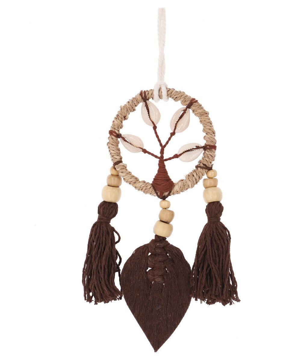 Guru-Shop Dekoobjekt Traumfänger Lebensbaum Dreamcatcher 6 cm - braun