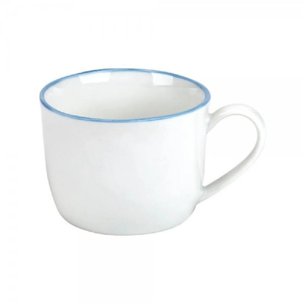 Lambert Tasse Espressotasse Piana Weiß Rand Hellblau