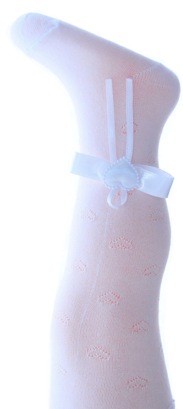 Strumpfhose Strumpfhose für Baby und Kinder in Weiß mit Herzchen Muster
