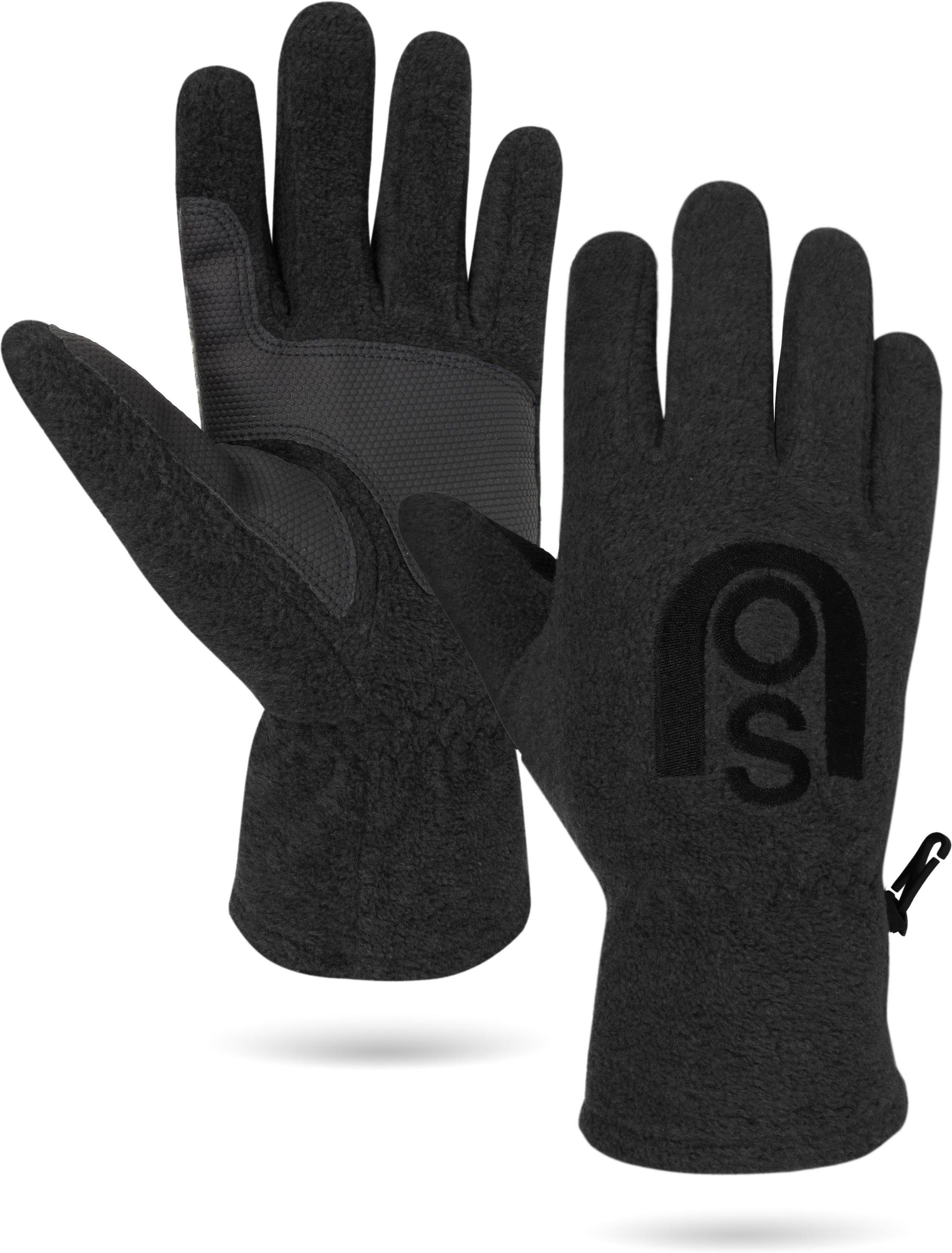 Fleece Übergangshandschuhe mit Handschuhe Fleecefütterung Winterhandschuhe Handschuhe für Thermohandschuhe Damen Schwarz normani Herren Outdoor Skihandschuhe und Nuuk