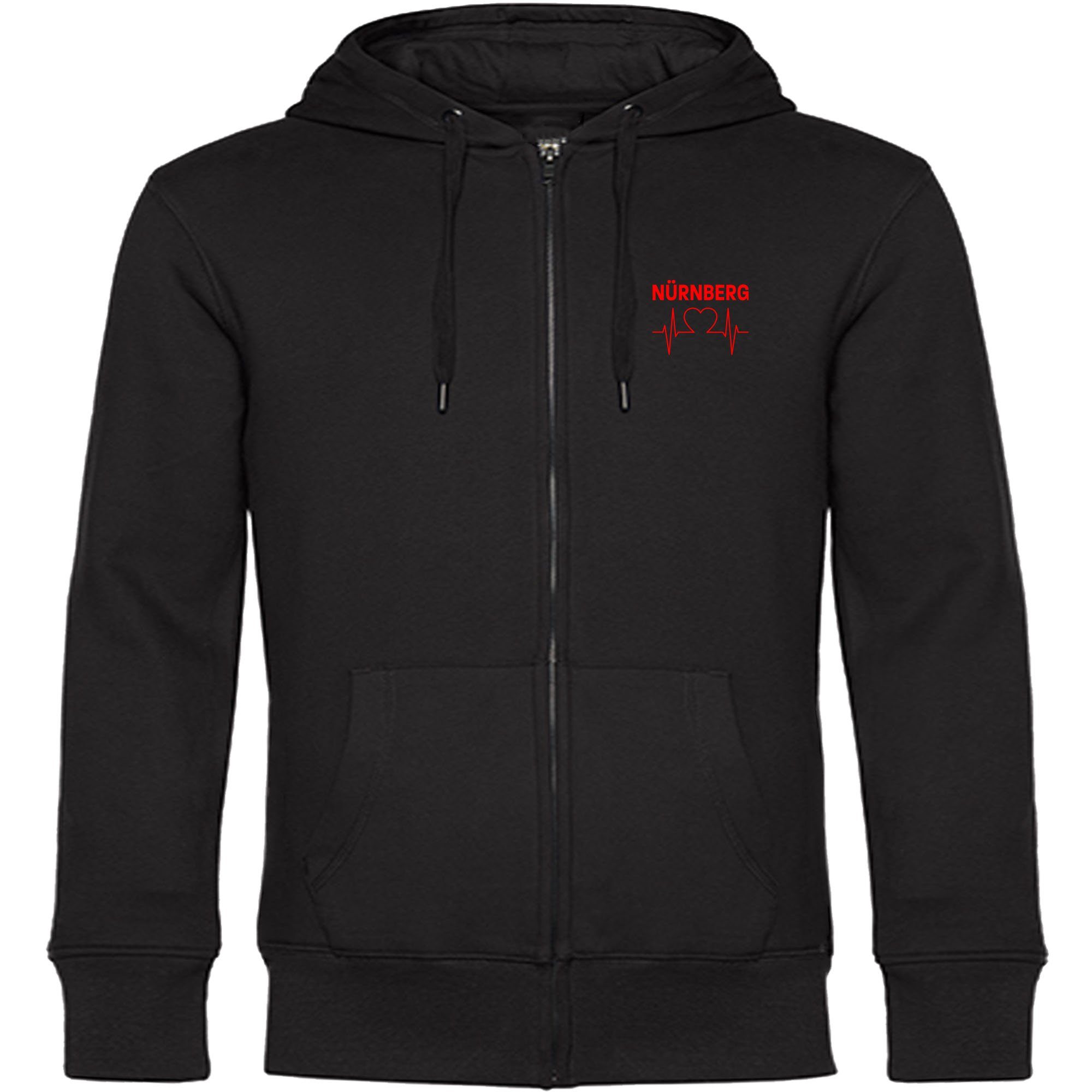 multifanshop Kapuzensweatjacke Nürnberg - Herzschlag - Sweat
