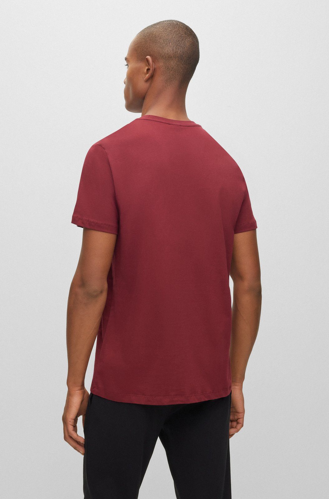 BOSS T-Shirt T-Shirt RN 24 602 dark red mit Markenprint