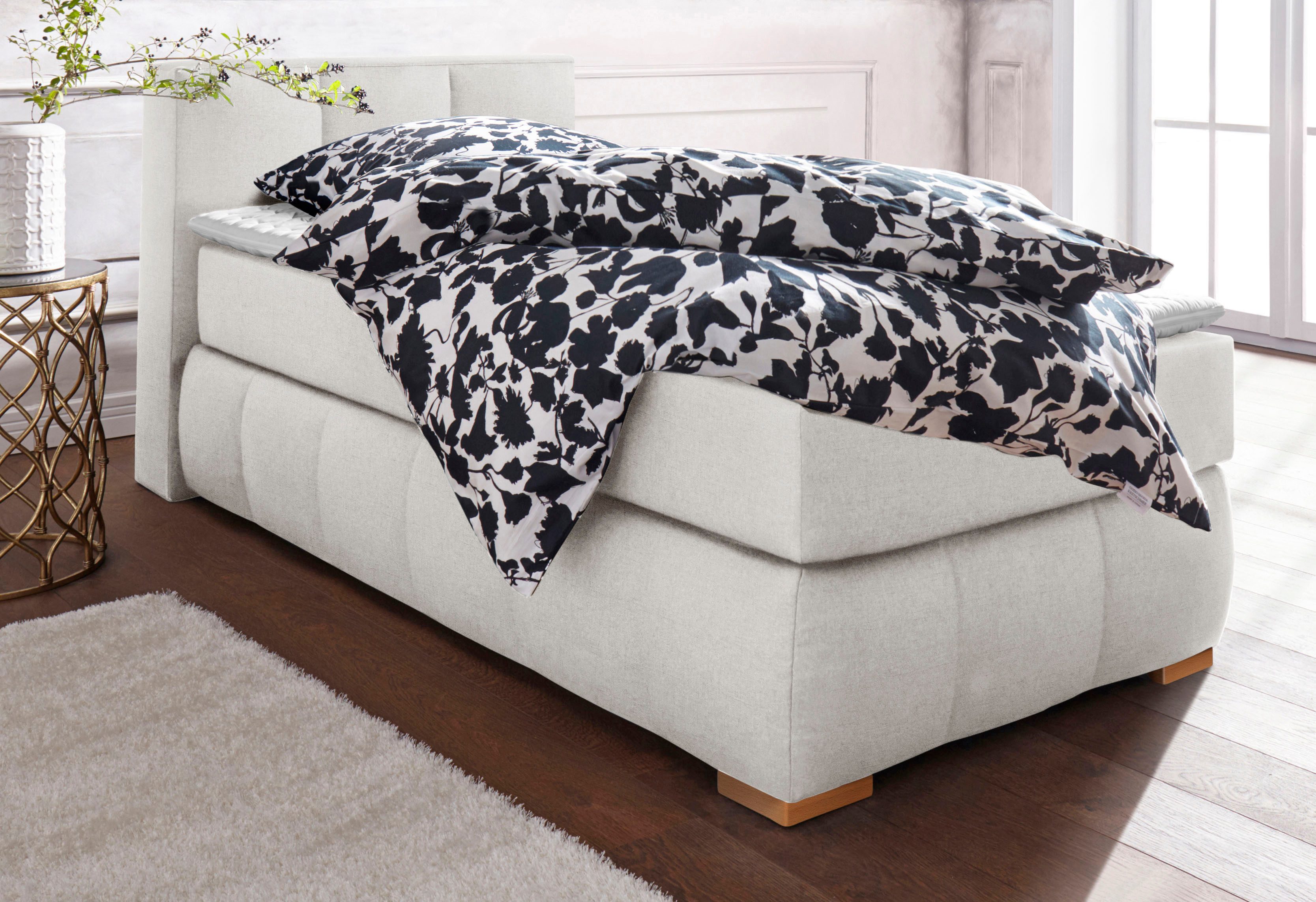 Home affaire Boxspringbett Chelles, inkl. Kaltschaumtopper, in 5 Breiten und 3 Matratzenarten