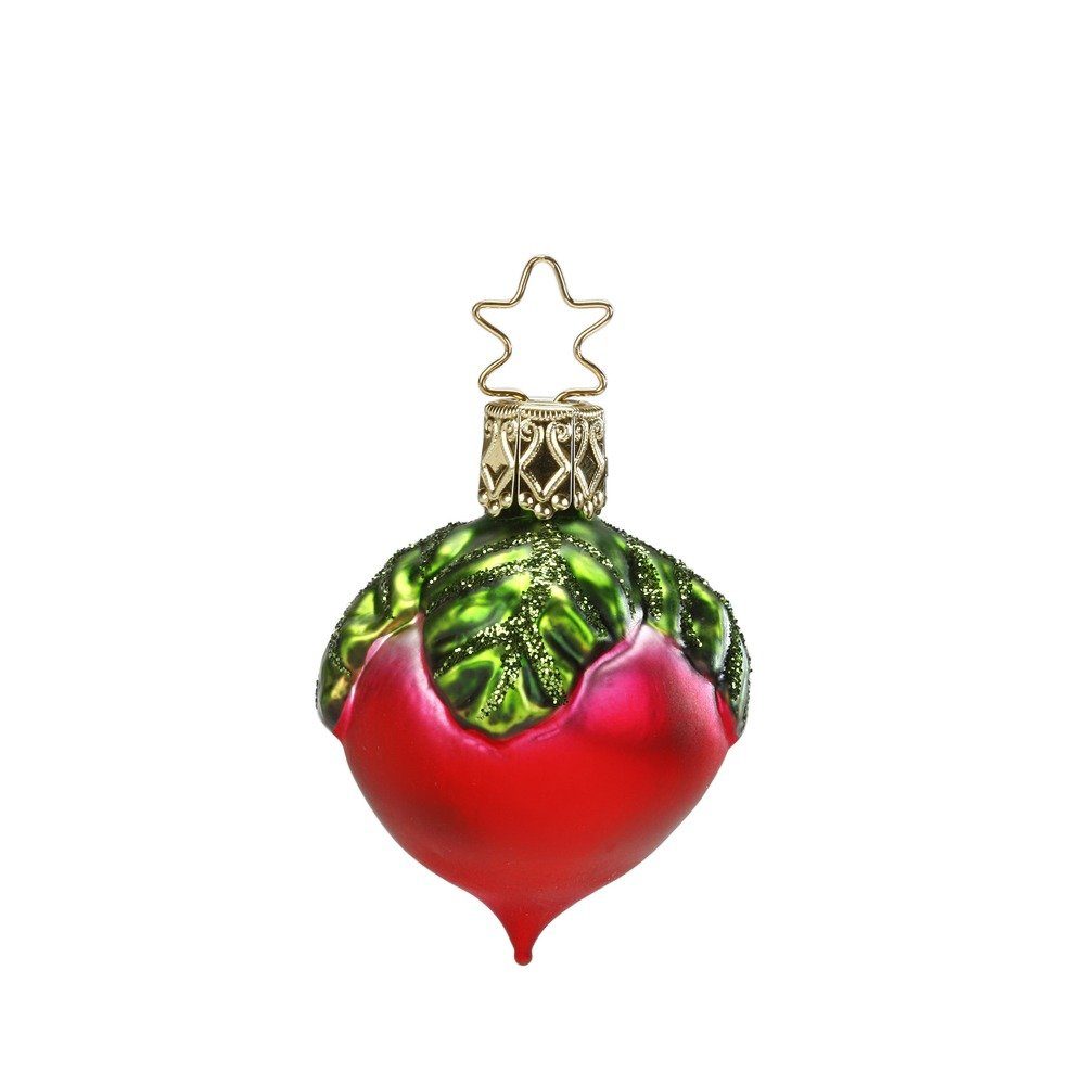 INGE-GLAS® Christbaumschmuck, Christbaumschmuck Anhänger Glas Radieschen 5cm Rot