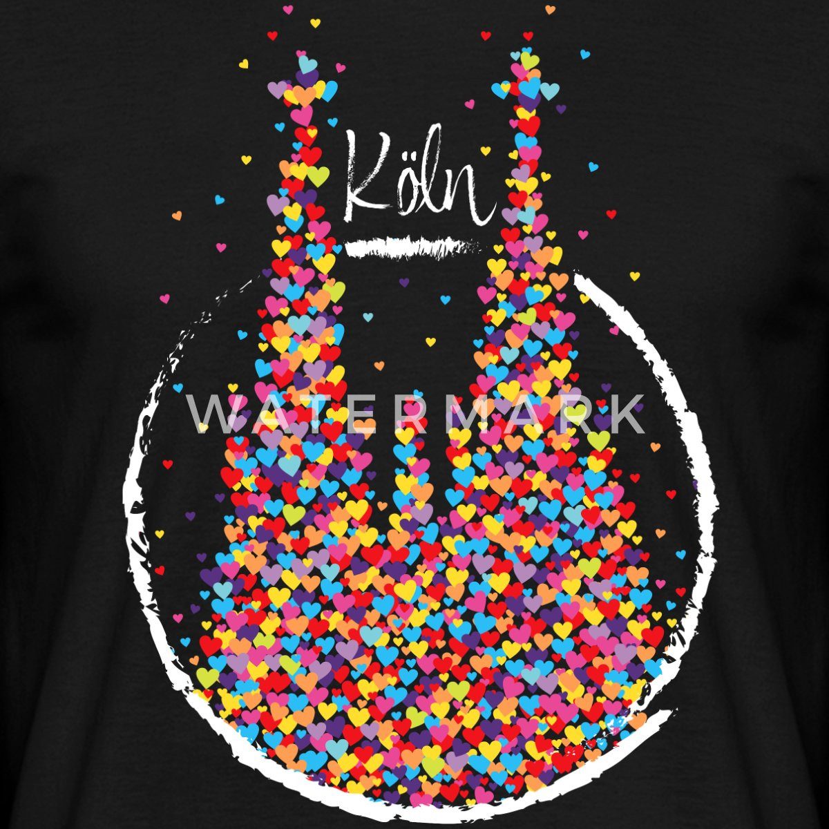 Spreadshirt T-Shirt Köln Kölner Dom Karneval Fasching Konfetti Männer T-Shirt (1-tlg)
