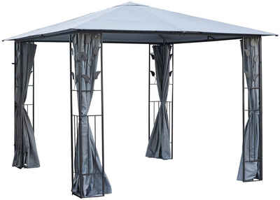 KONIFERA Pavillon »Kreta«, mit 4 Seitenteilen, BxT: 300x300 cm, Stahlgestell, mit Ersatz-Dach