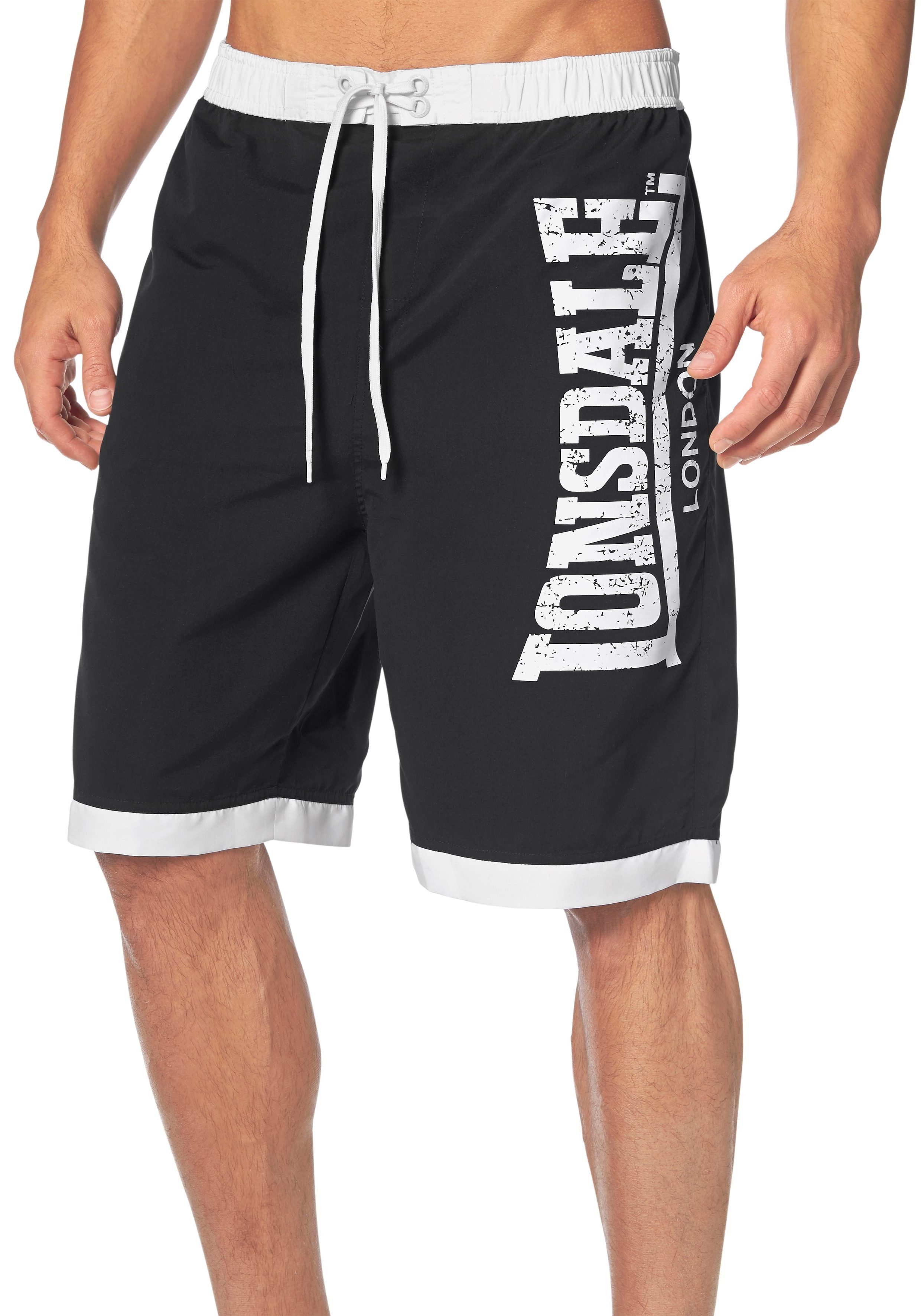 Lonsdale Boardshorts Beach Short CLENNELL schwarz-weiß