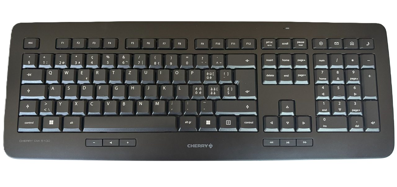 Cherry DW 5100, Kabelloses, Schweizer Layout (QWERTZ), Schwarz Tastatur- und Maus-Set
