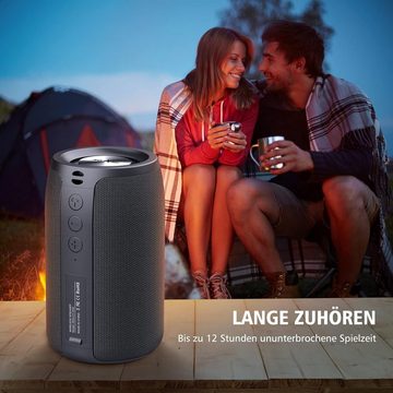 Tidyard ZEALOT S32 Bluetooth-Lautsprecher (Bluetooth, 10 W, Wasserdicht, 12h Spielzeit, FM-Stereo-3D-Hi-Fi)