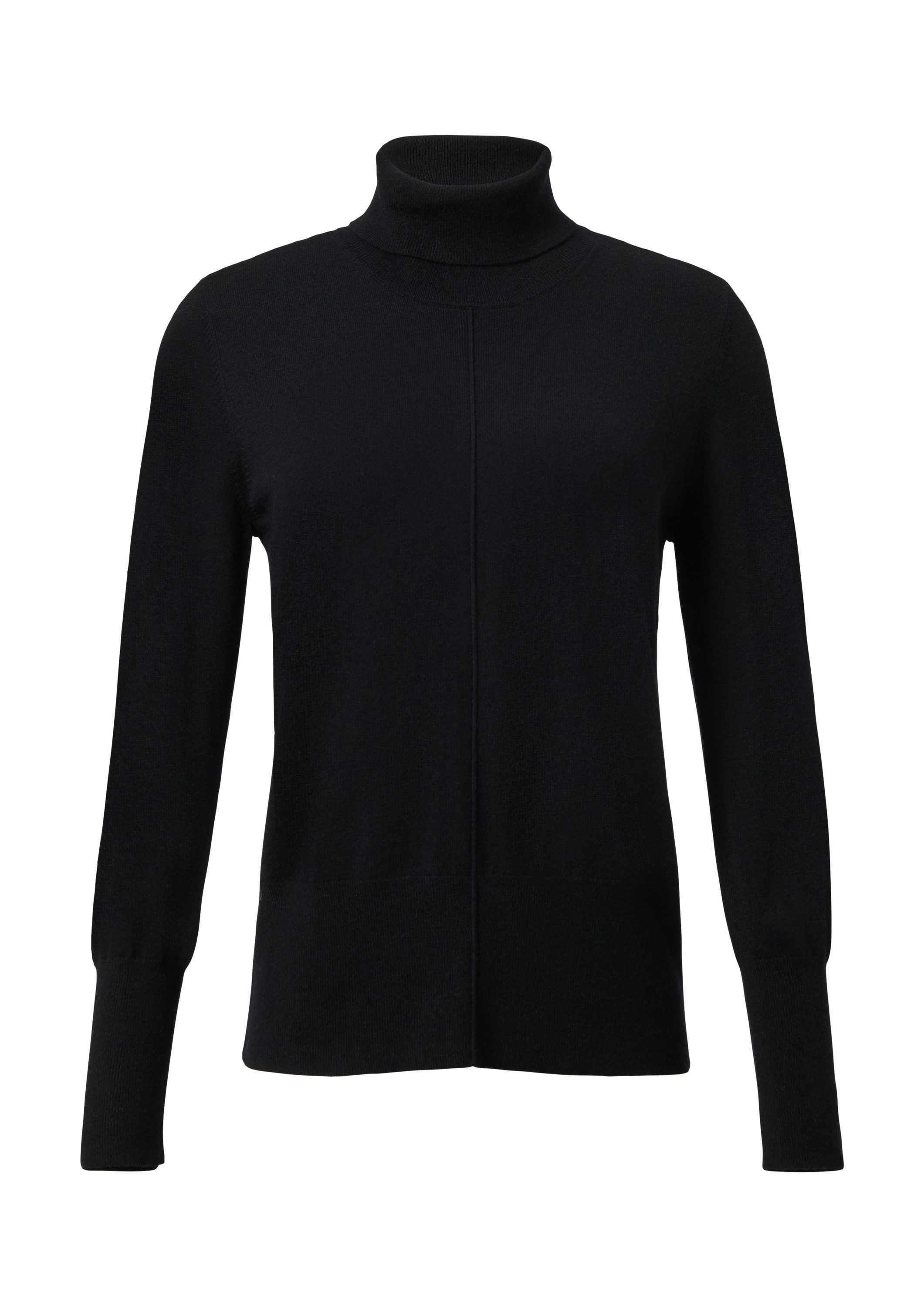 comma Longpullover Strickpullover Rollkragenpullover mit Biesen und Rippdet günstig online kaufen