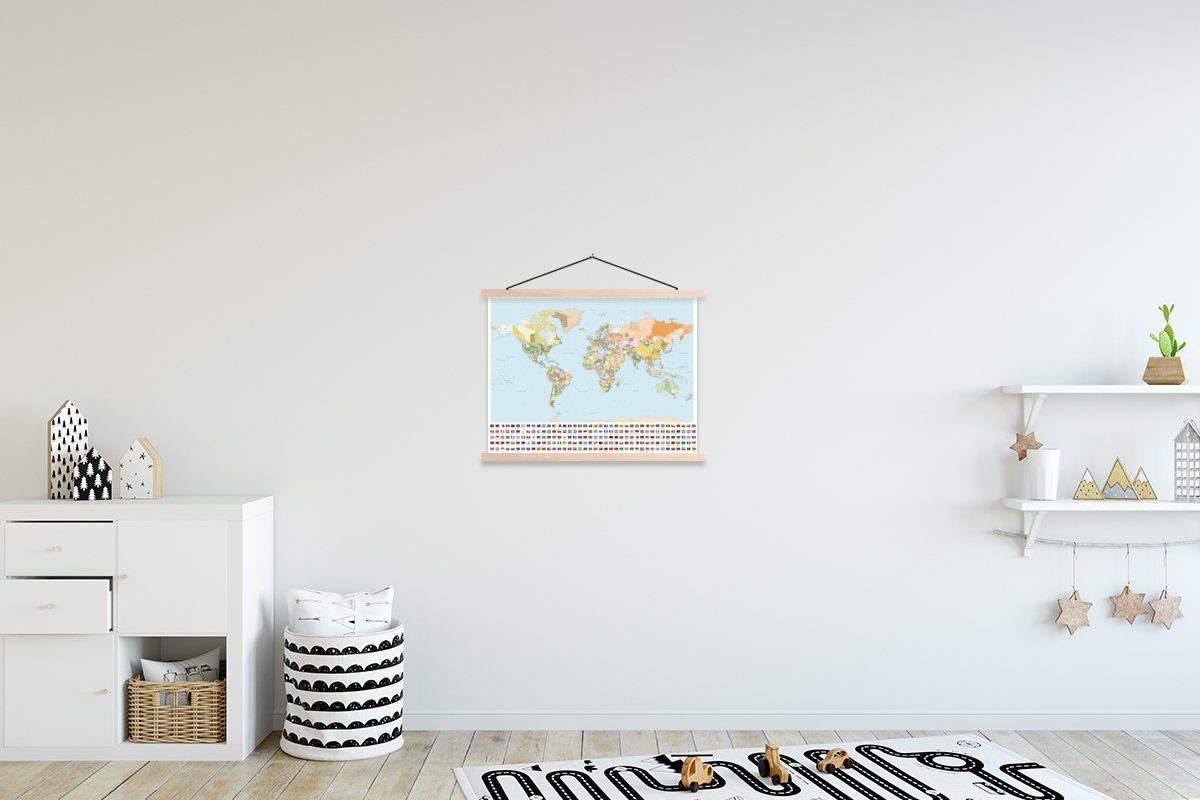 MuchoWow Poster Weltkarte - Flagge - günstig online kaufen