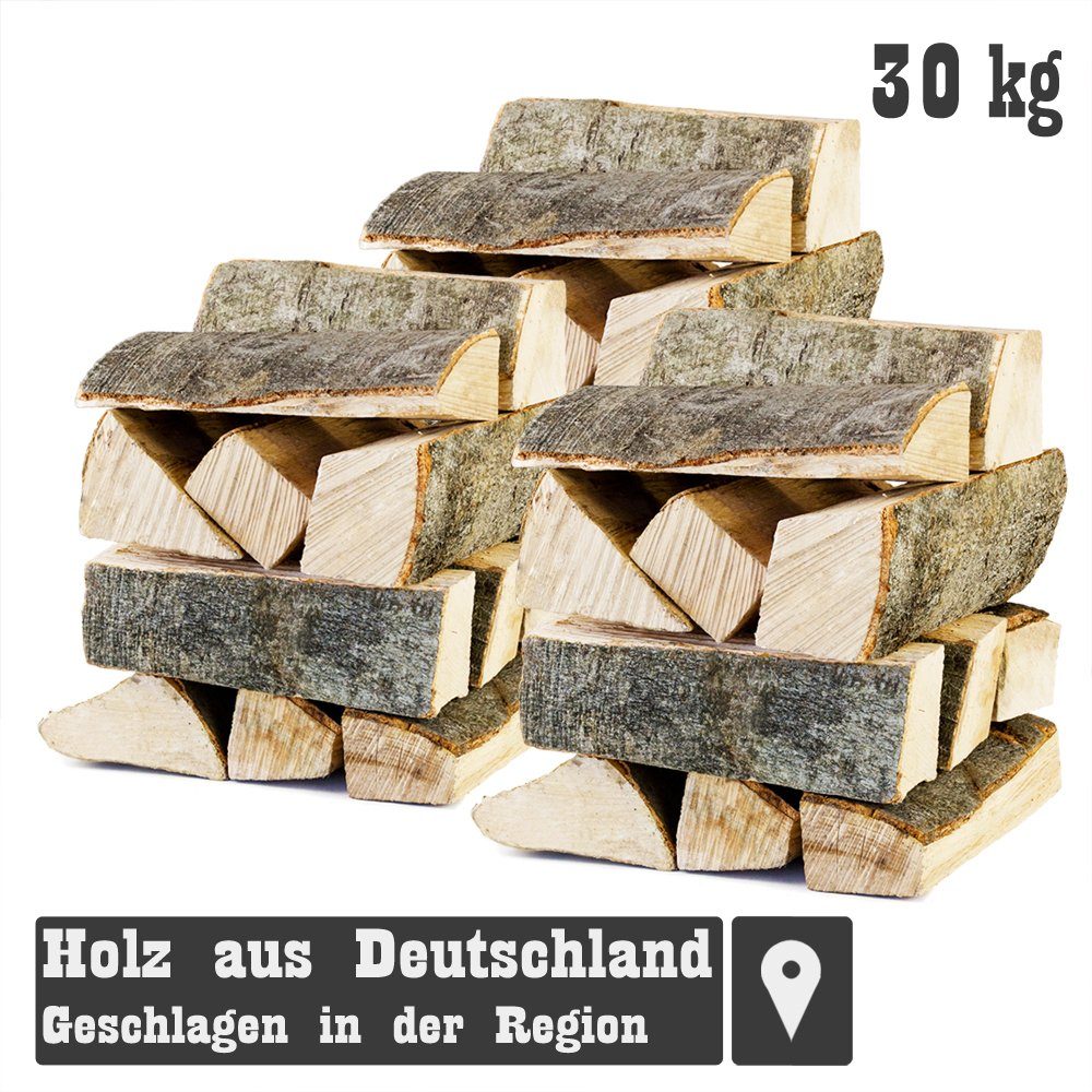 Grillmaster Kaminholz Räucherholz 30kg Smoker Buchenholz kammergetrocknet 25cm Brennholz, 20 kg