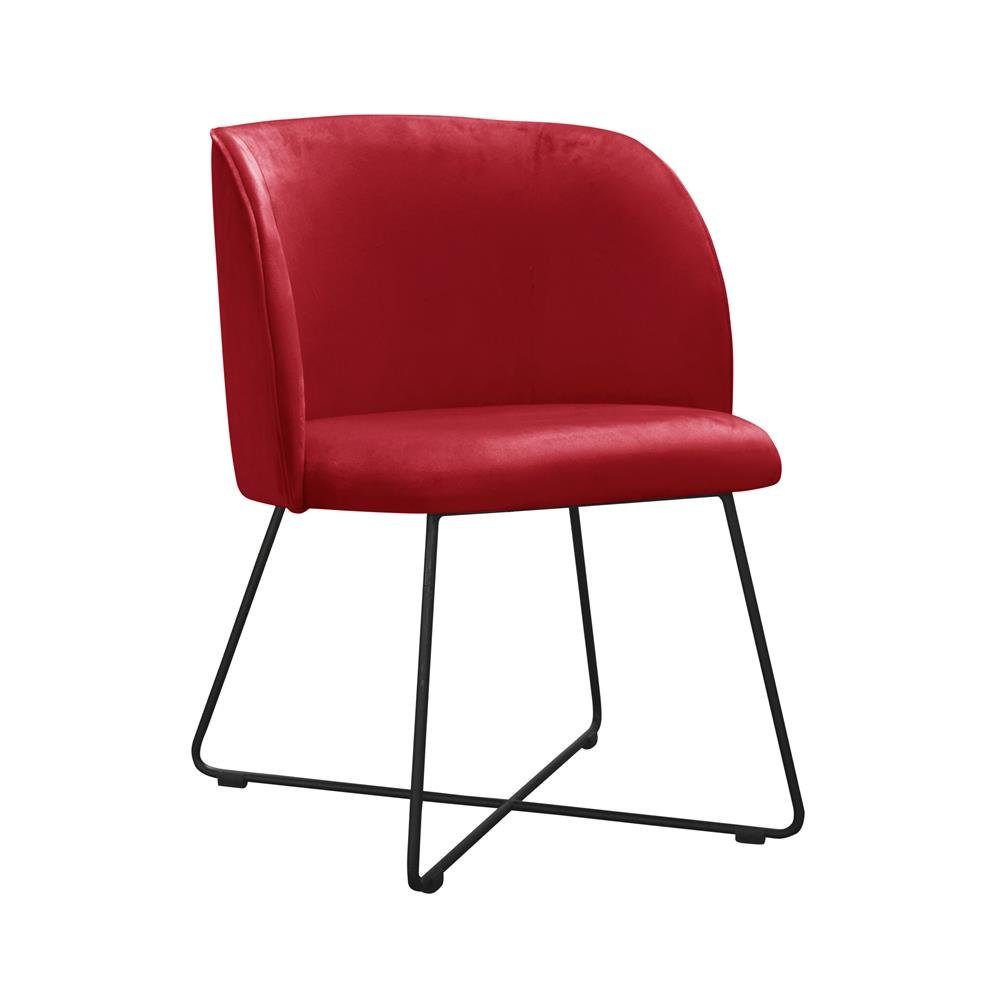 JVmoebel Sitz Polster Stuhl, Stoff Design Praxis Ess Kanzlei Stuhl Rot Textil Zimmer Stühle Warte