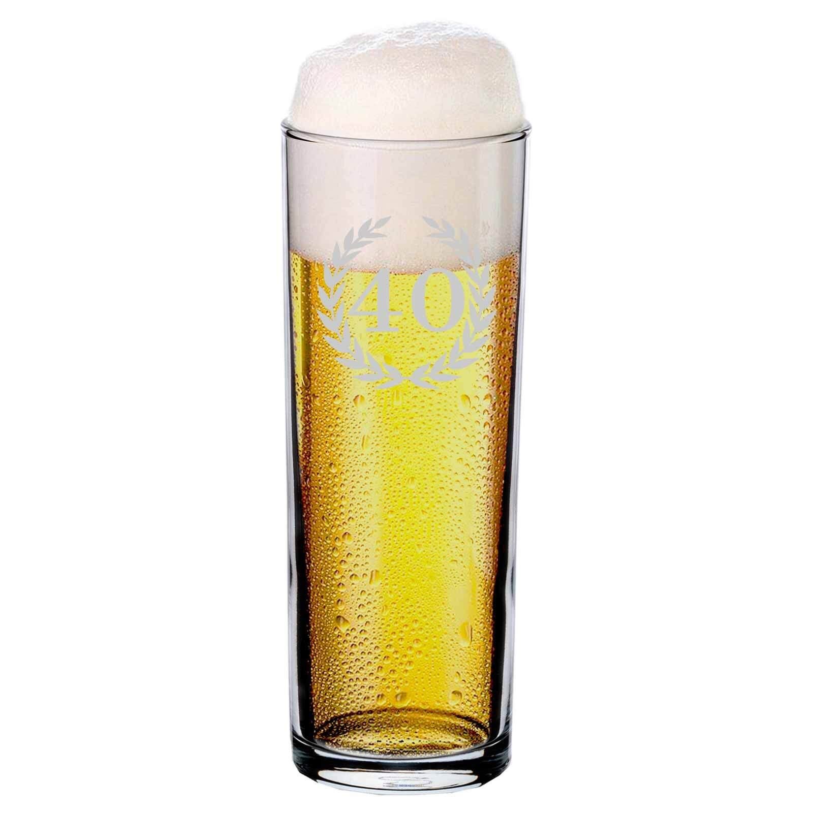 LUXENTU Bierglas 40. Jubiläum Kölschglas Kölner Stange mit Gravur, Glas