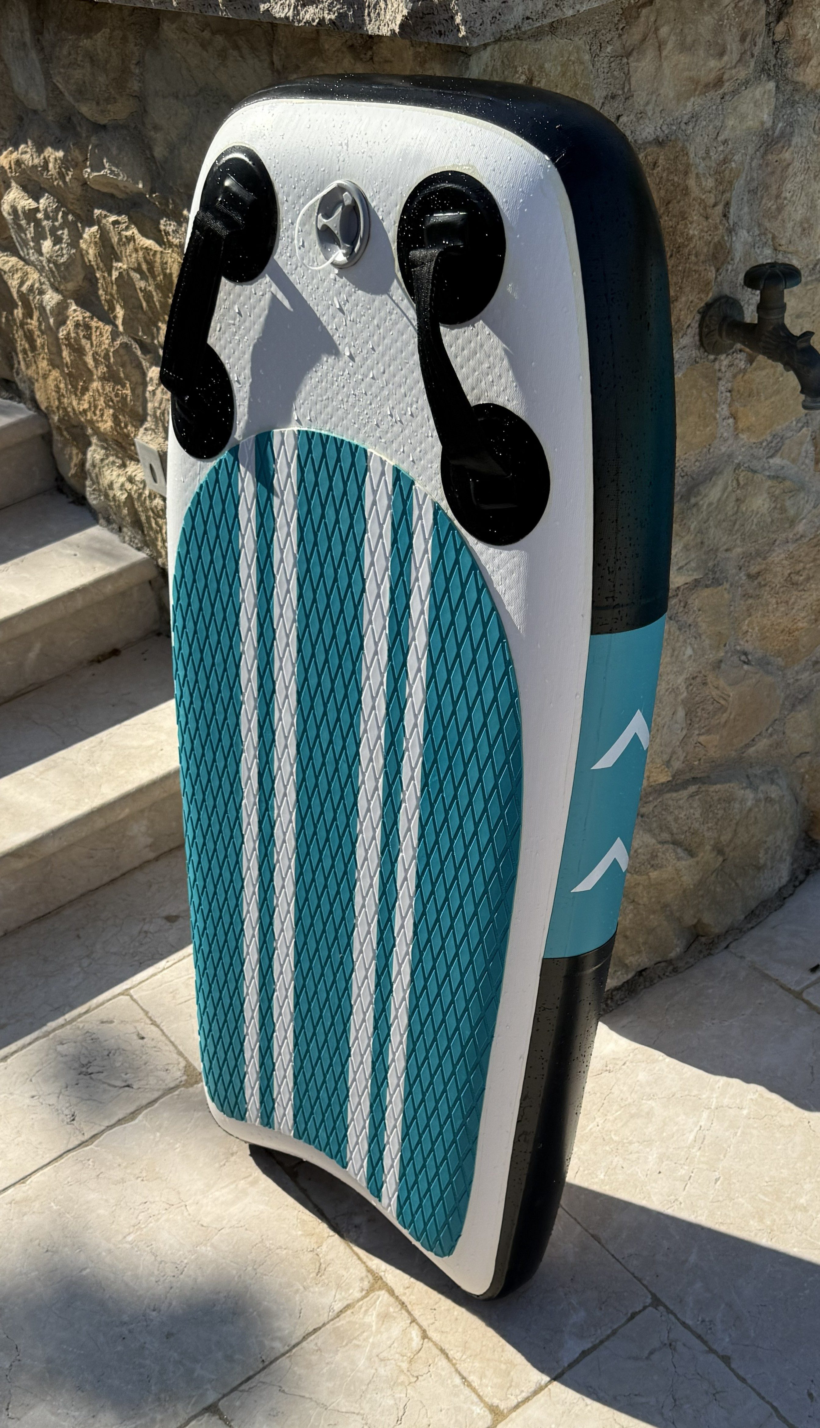 e4fun SUP-Board Airboard 110x 54 x 14 cm, weiß/blau